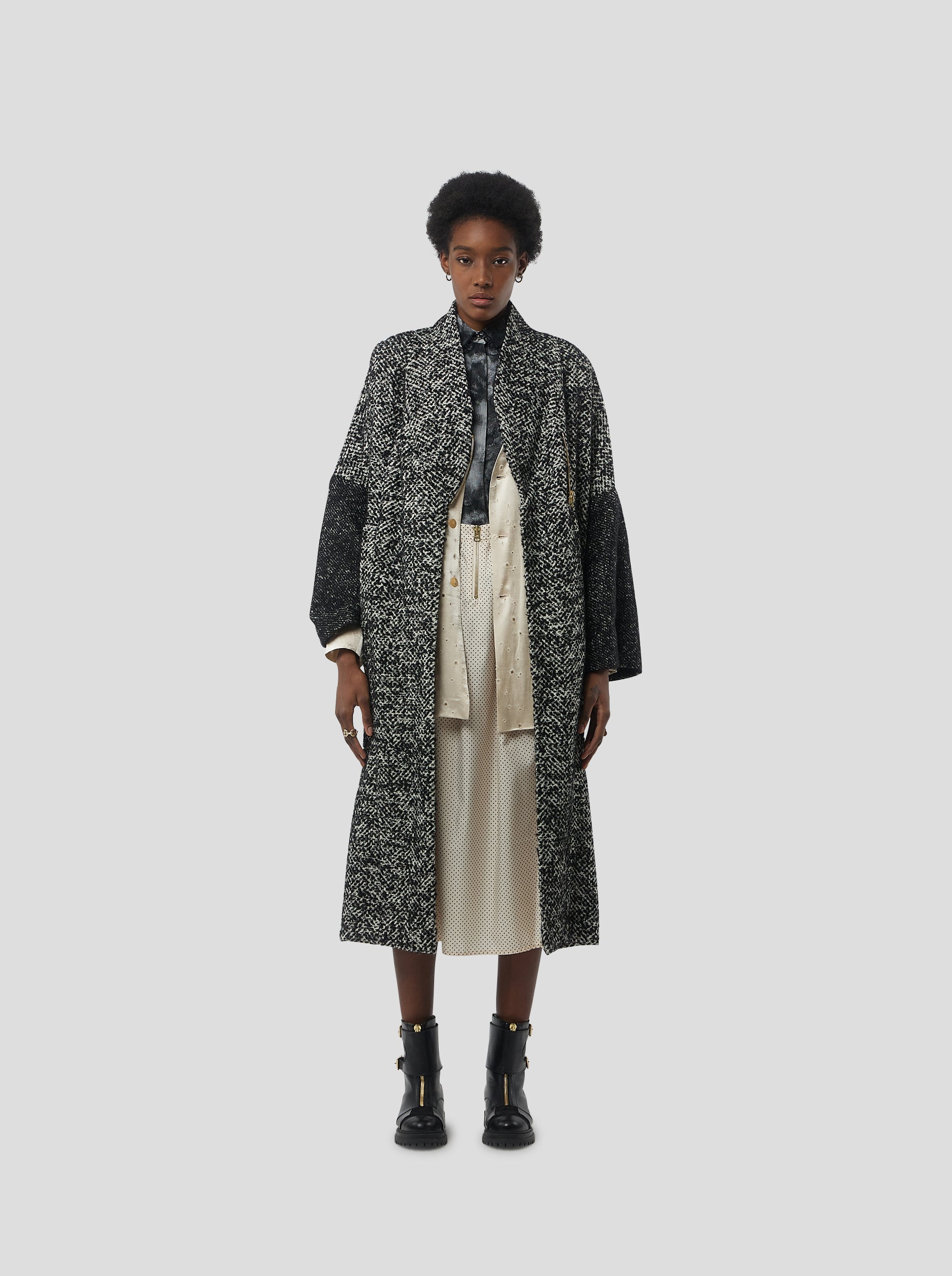 Manteau Eren en Lainage moucheté façon grand-père