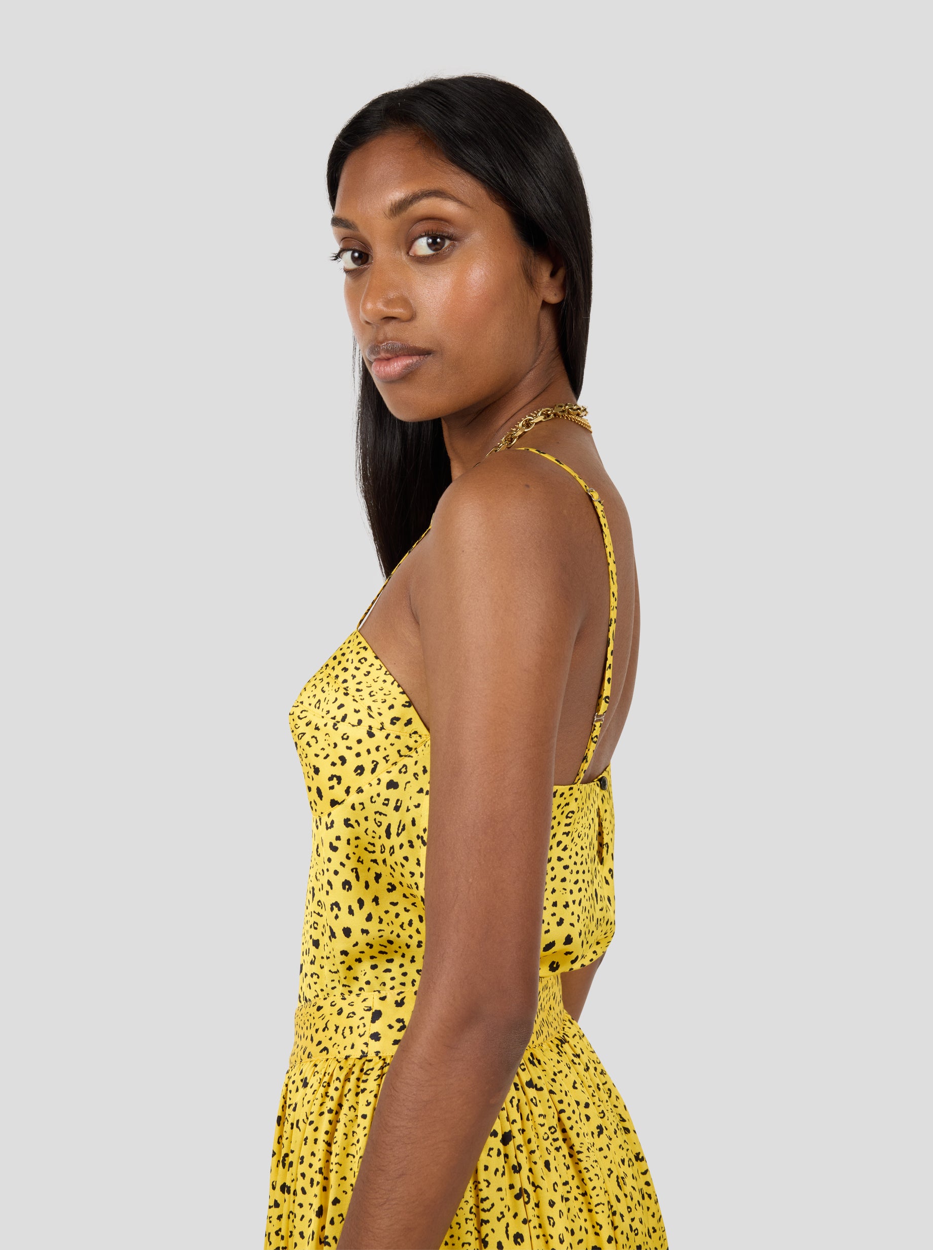 Nelson Top in Yellow Leopard