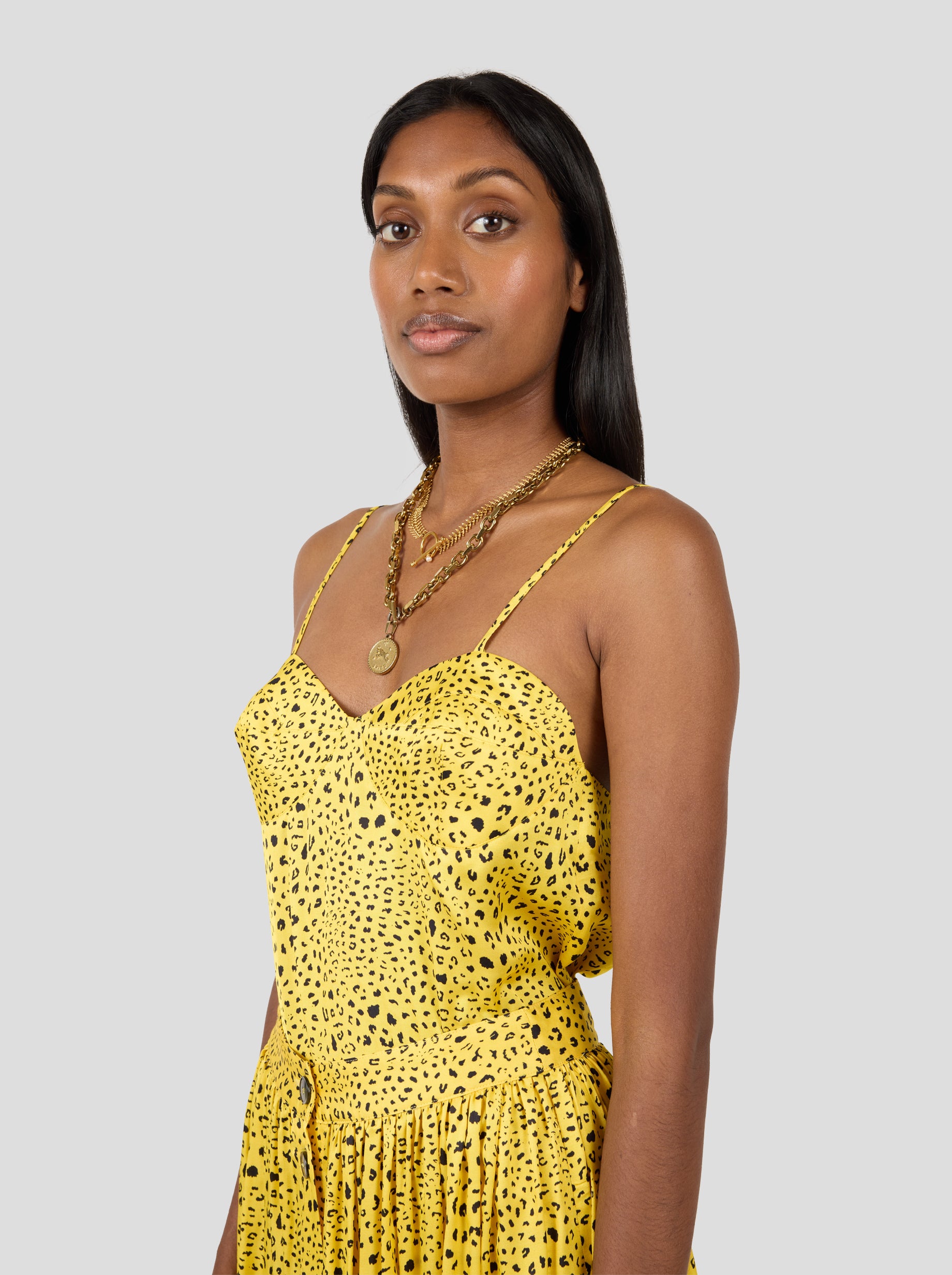Nelson Top in Yellow Leopard