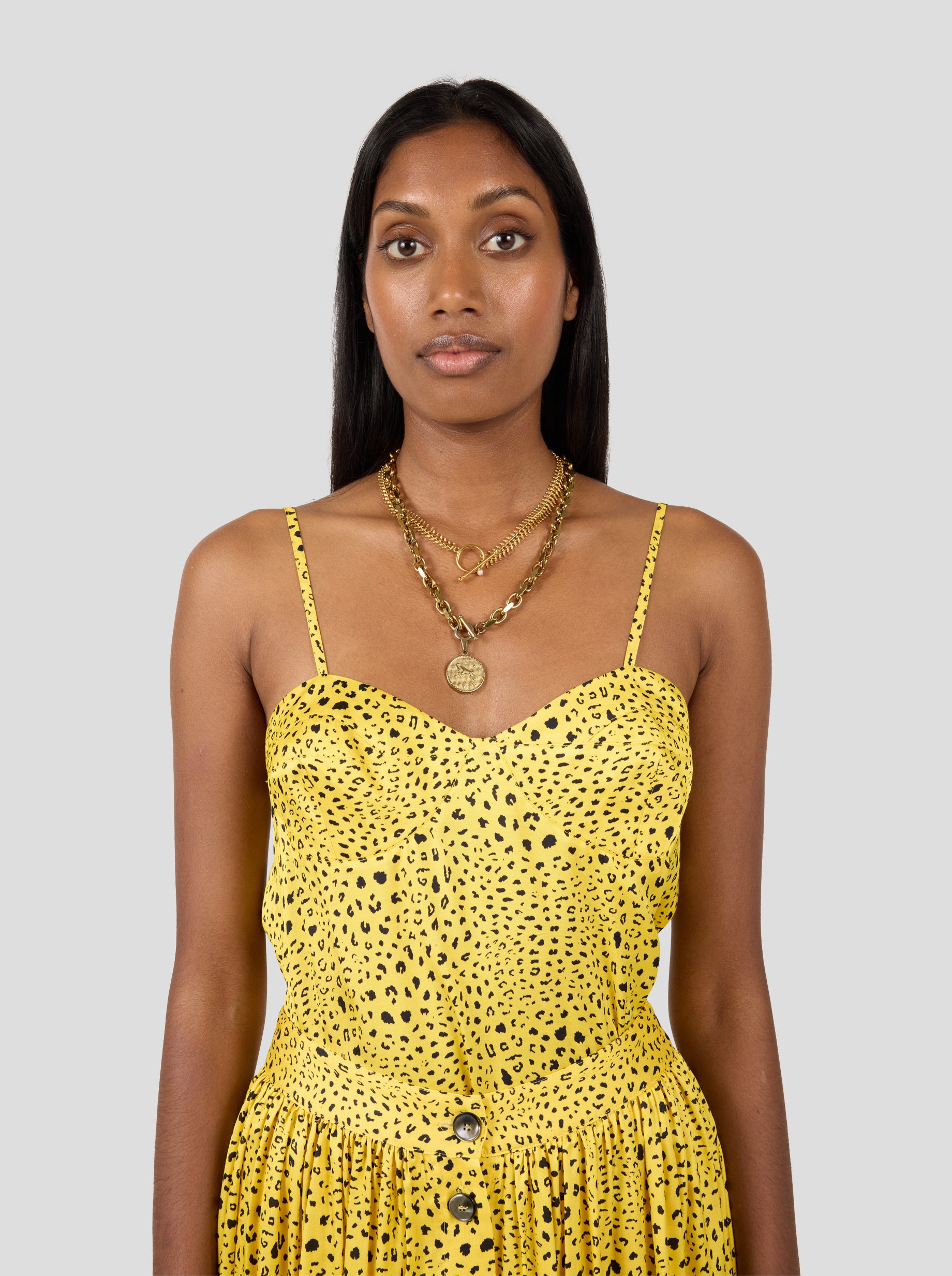Nelson Top in Yellow Leopard