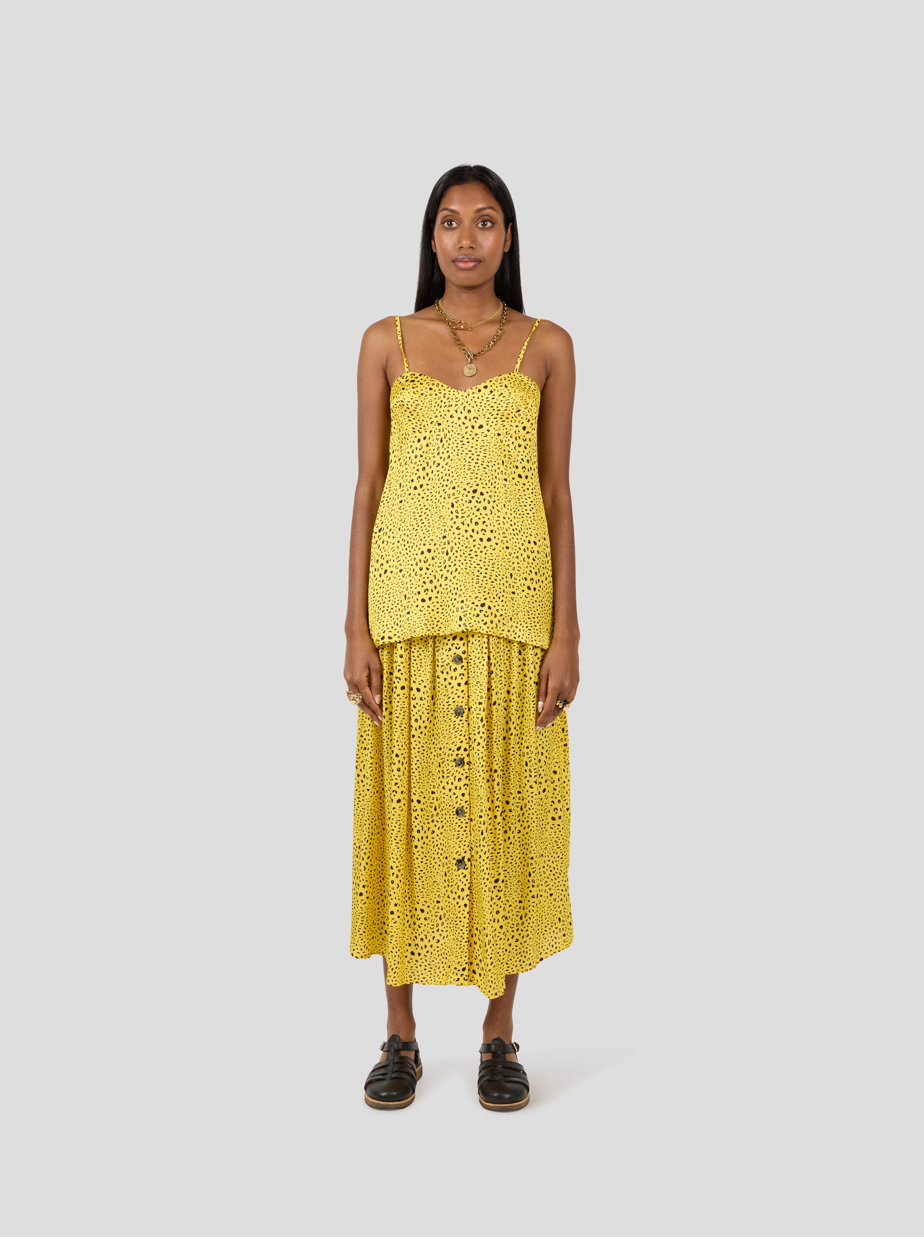 Nelson Top in Yellow Leopard