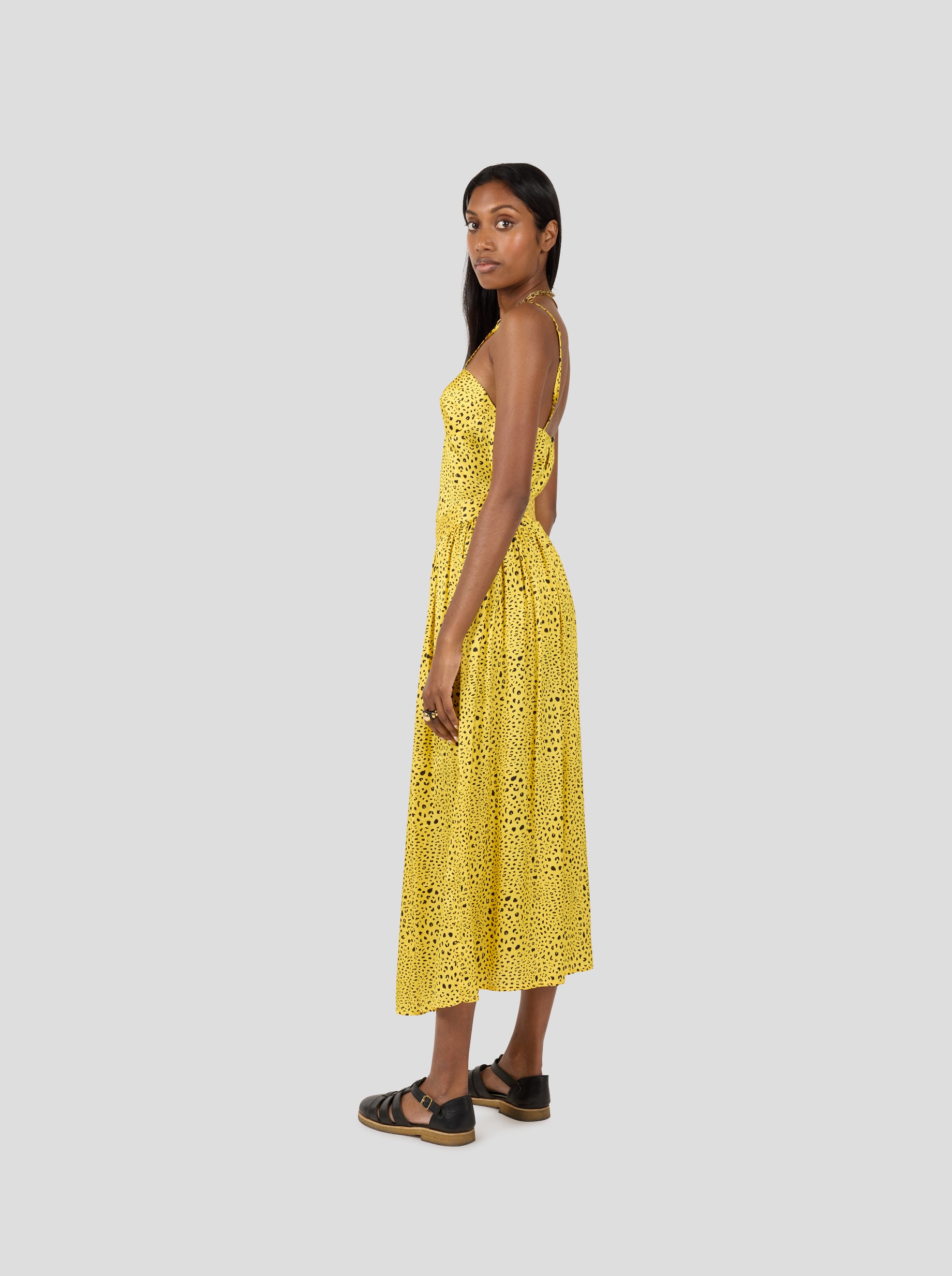 Orso Long Skirt in Yellow Leopard