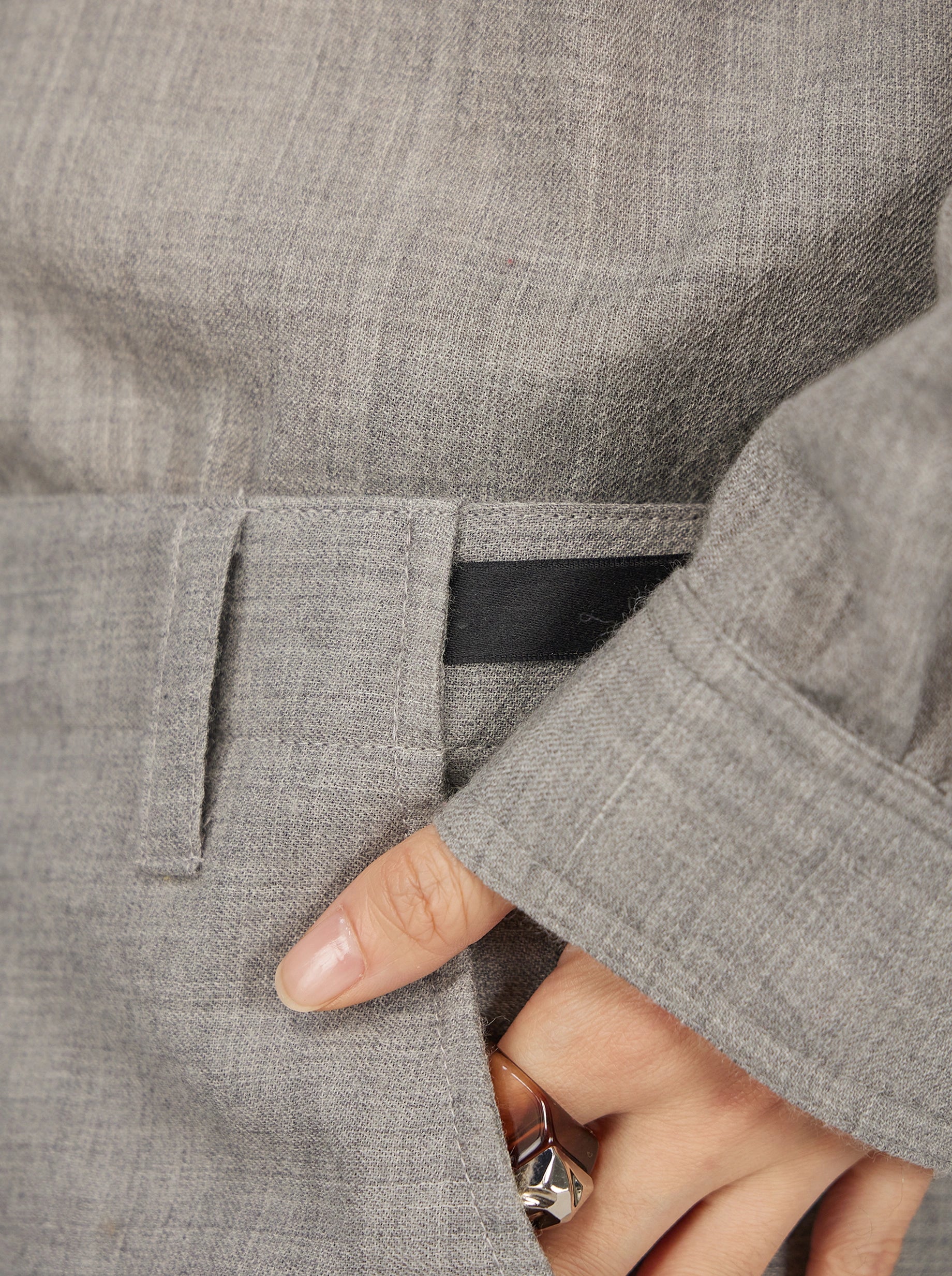 Pantalon Cargo Santino en Drap de laine Cendre