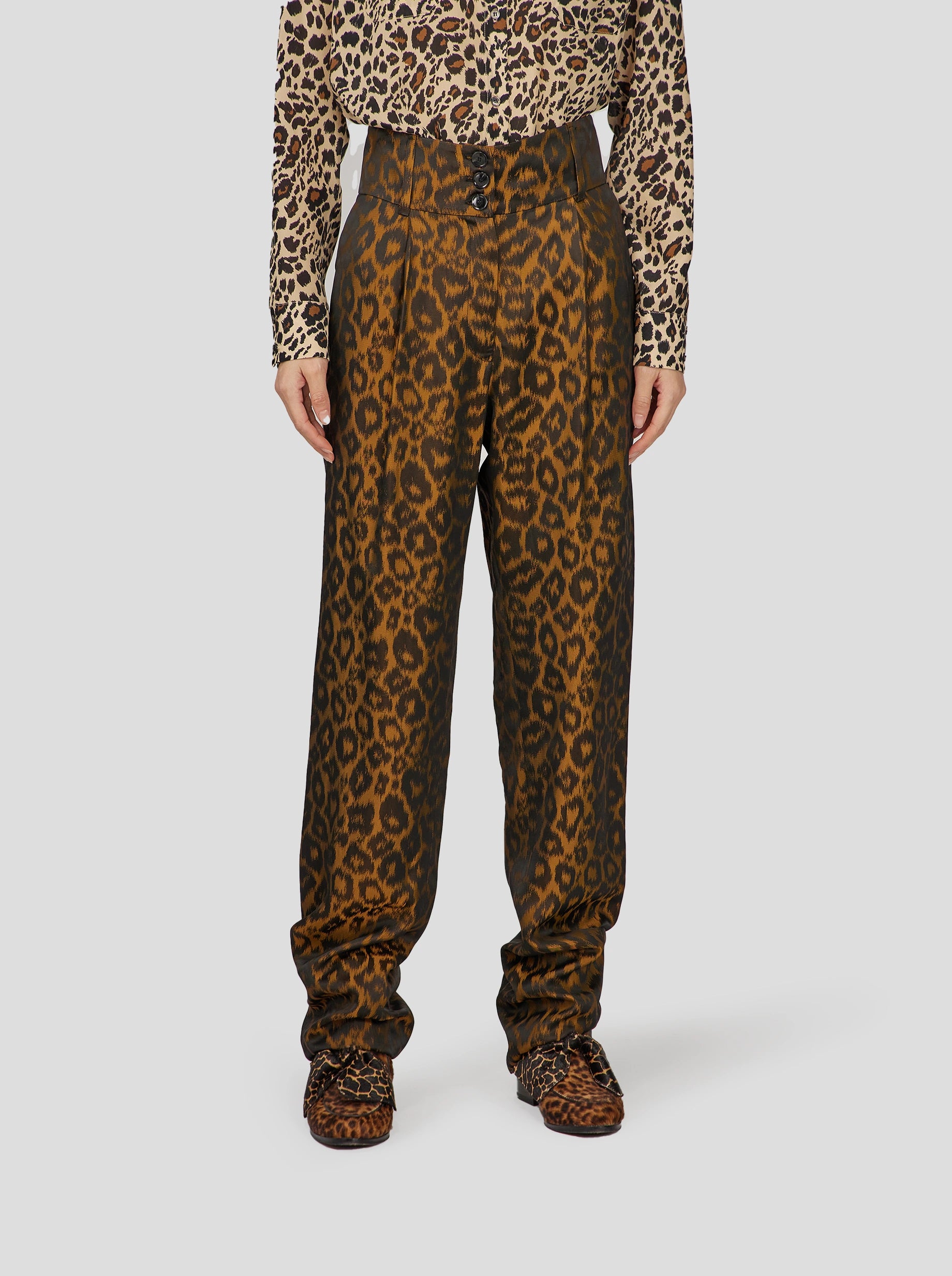 PANTALON JOJO EN LÉOPARD BRONZE