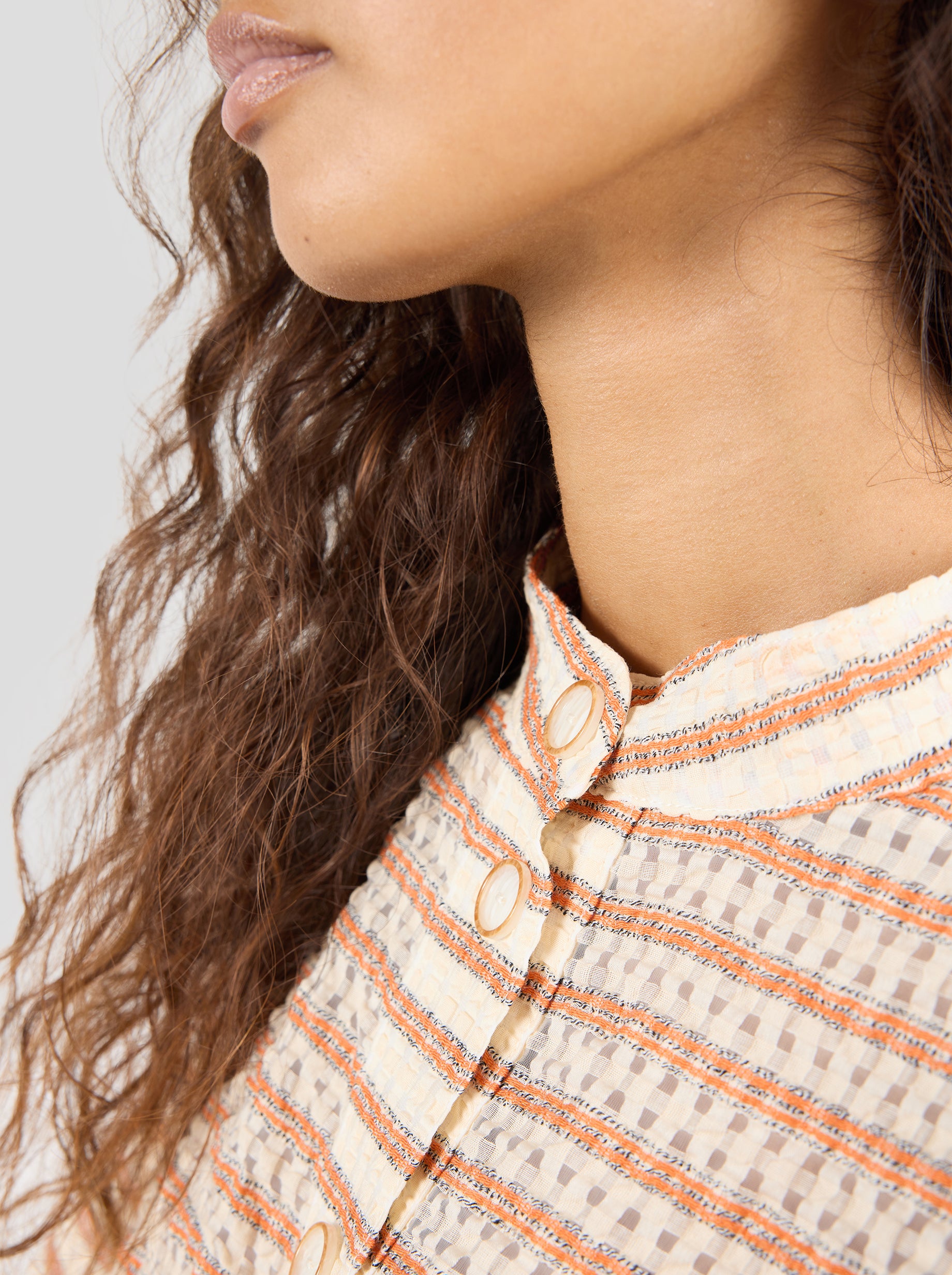 Pixie shirt in rayé Muted Orange