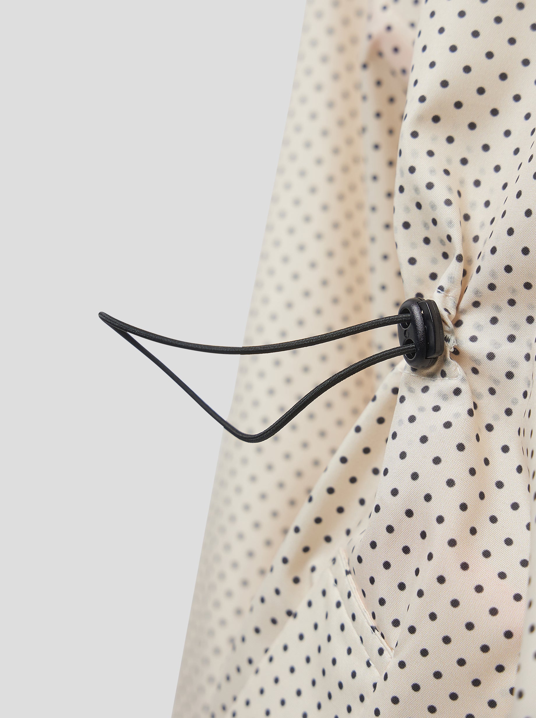 Tony Windbreaker in Black-Dotted Sand Technical Fabric