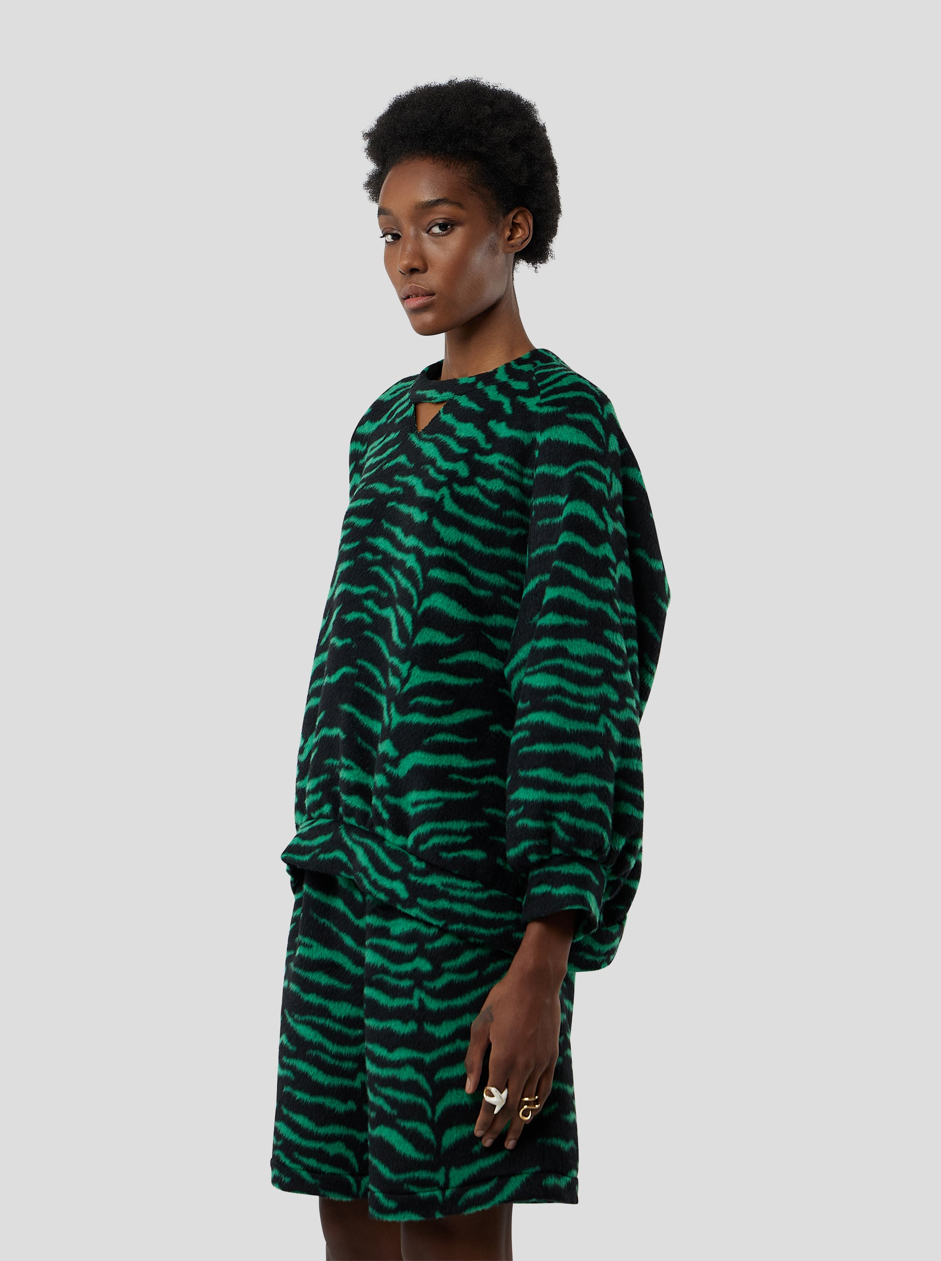 Brooklyn Jumper in Forest Green Zebra Wool