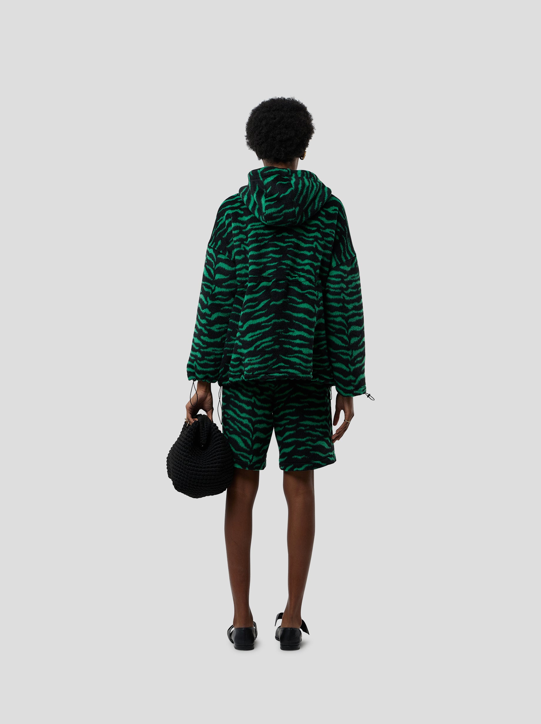 Coupe-Vent Tony en Lainage Zèbre Vert Forêt