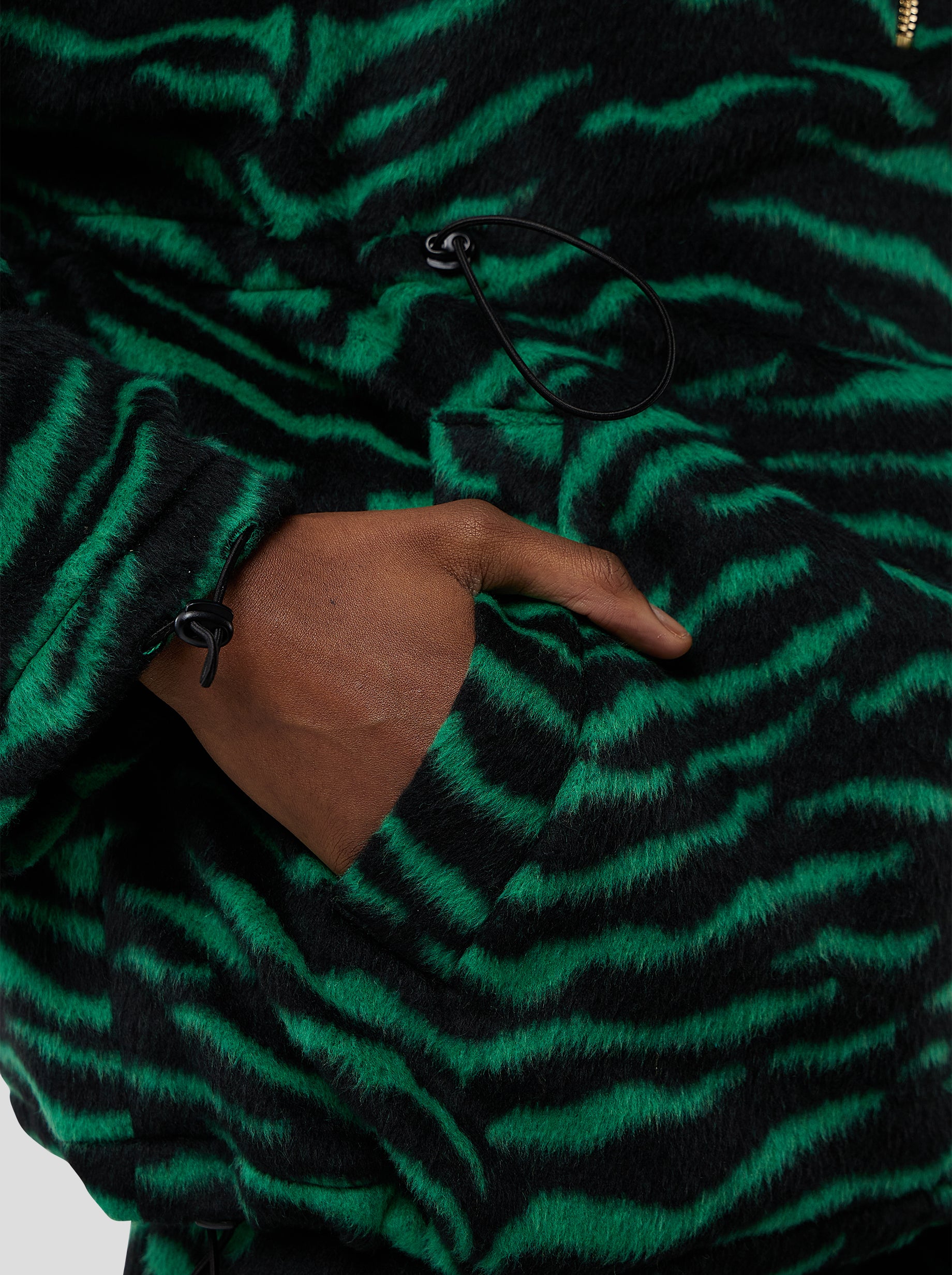 Coupe-Vent Tony en Lainage Zèbre Vert Forêt