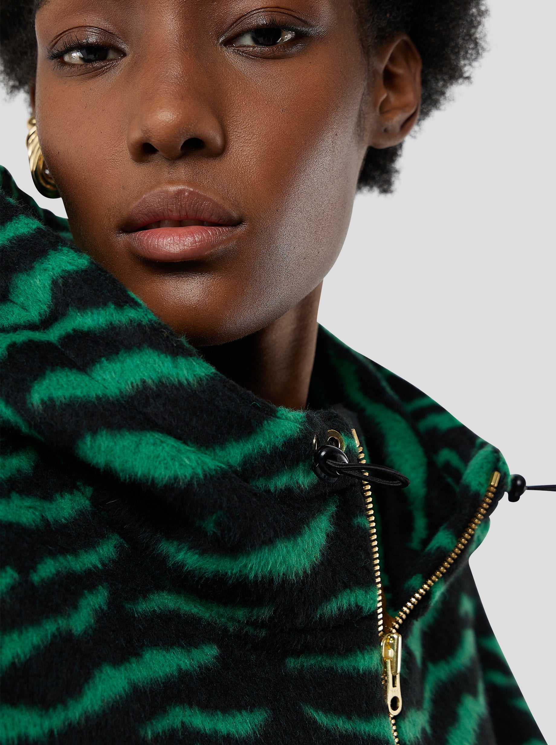 Tony Windbreaker in Forest Green Zebra Wool Tony Windbreaker in Forest Green Zebra Wool