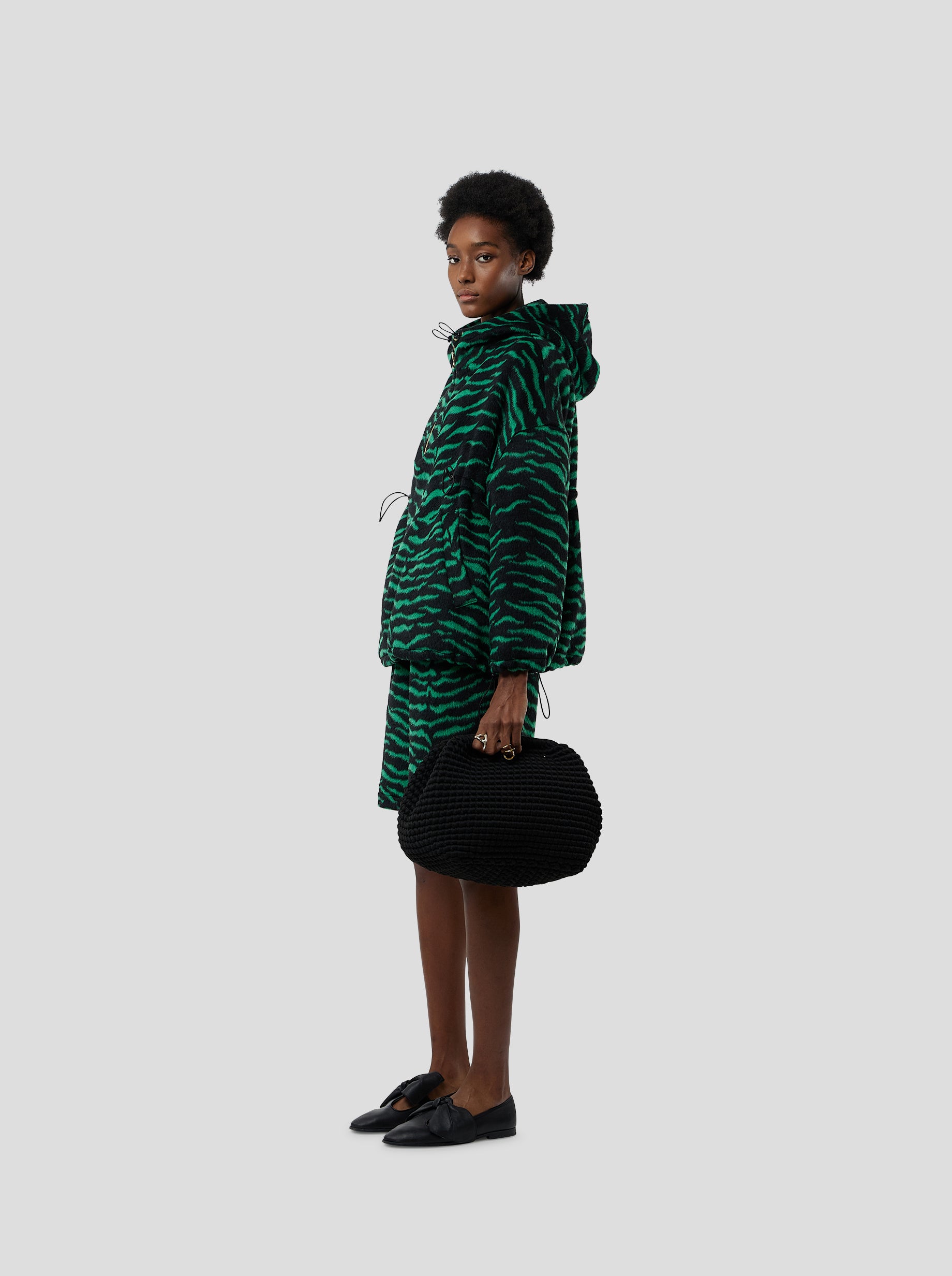 Coupe-Vent Tony en Lainage Zèbre Vert Forêt