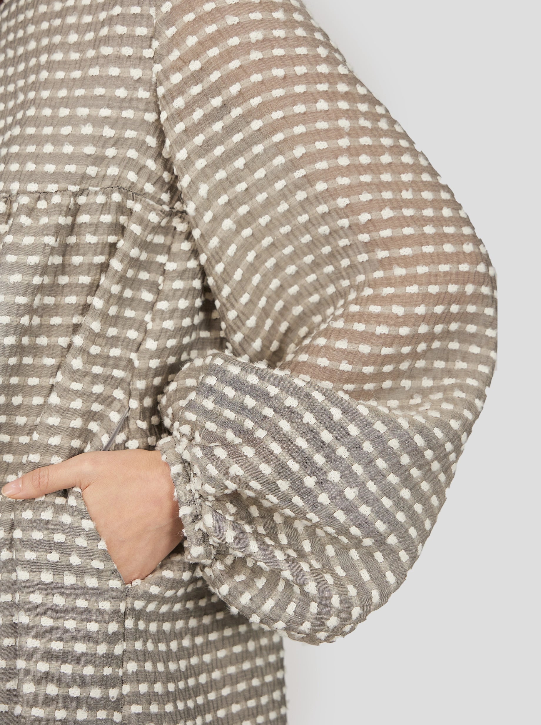 Robe Nine en Voile Soufflé Gris Galet