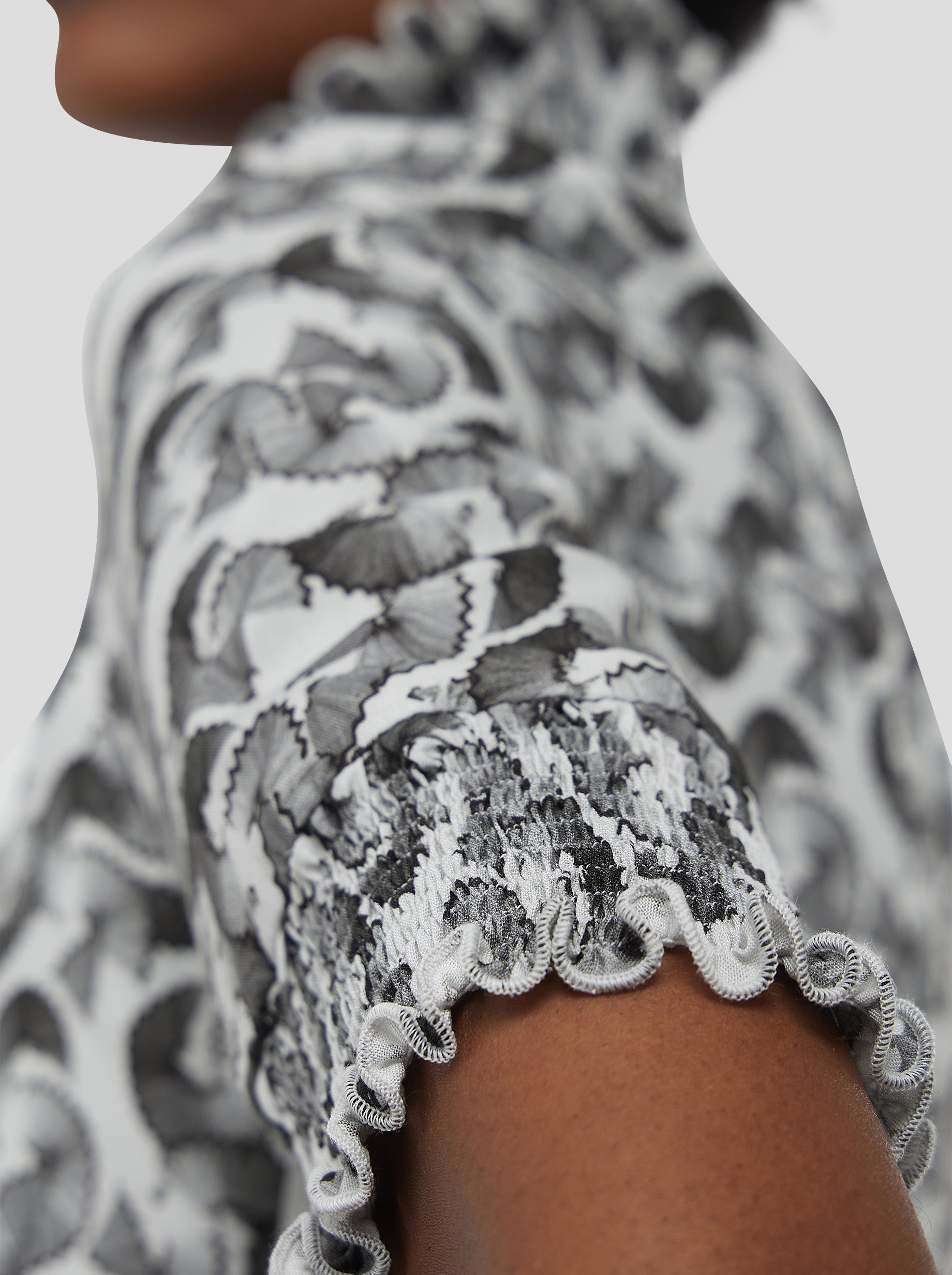 Dries Dress in Lead shavings print
