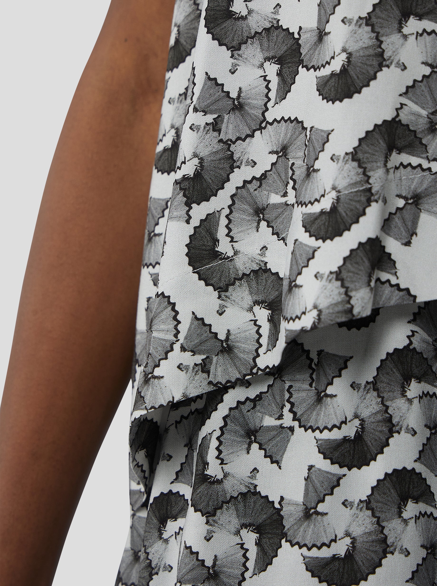 Dries Dress in Lead shavings print