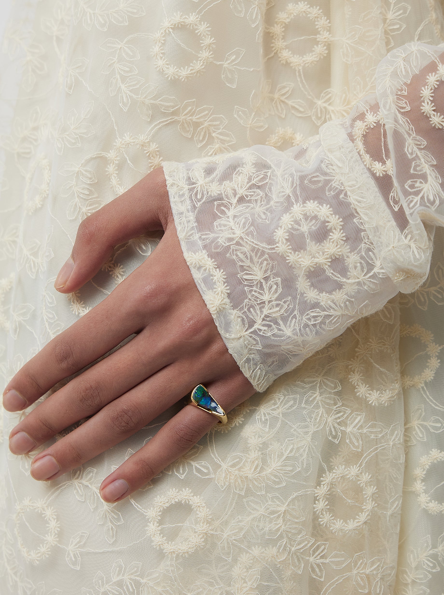 Plum dress in Ecume Lace