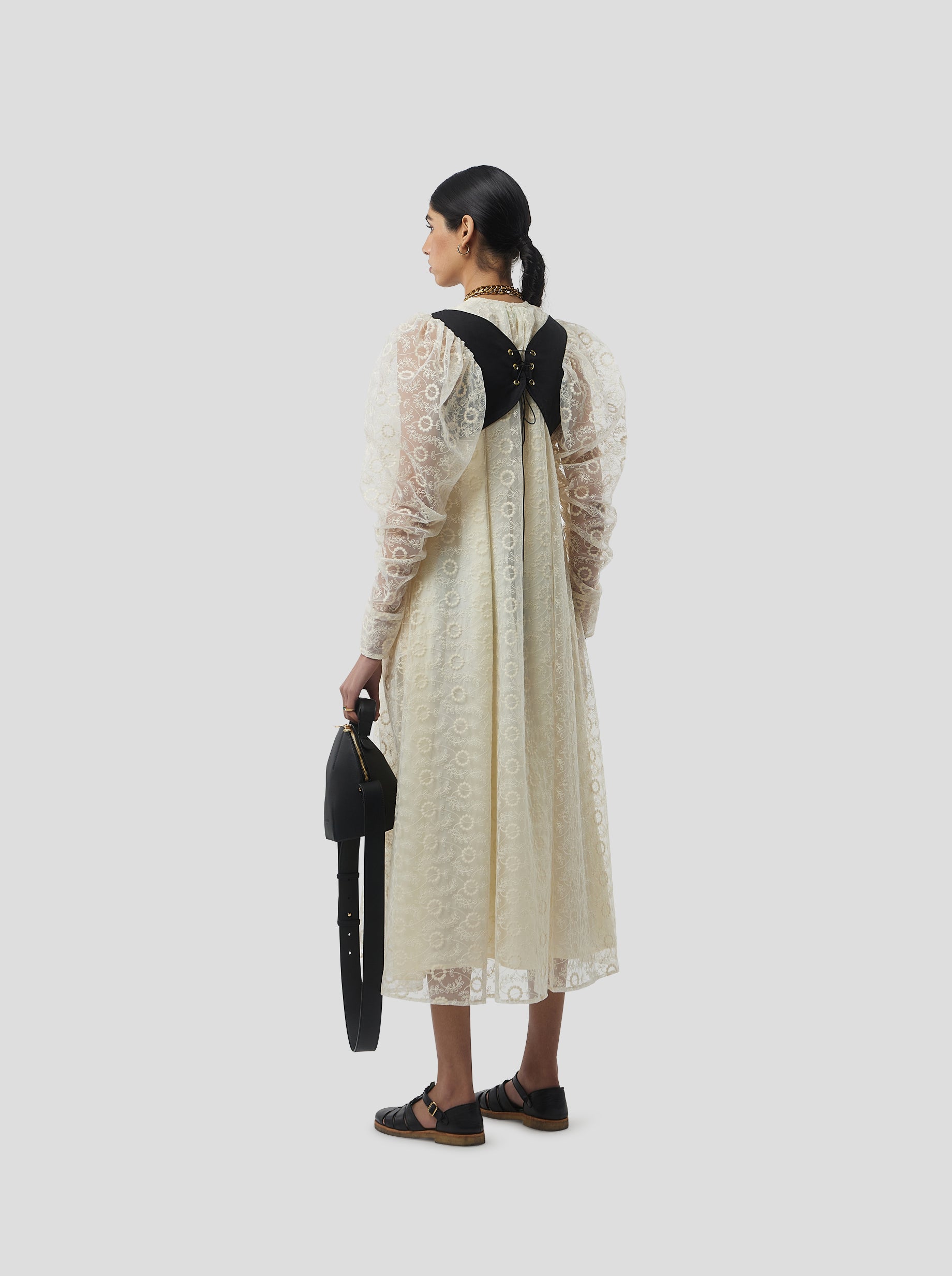 Plum dress in Ecume Lace