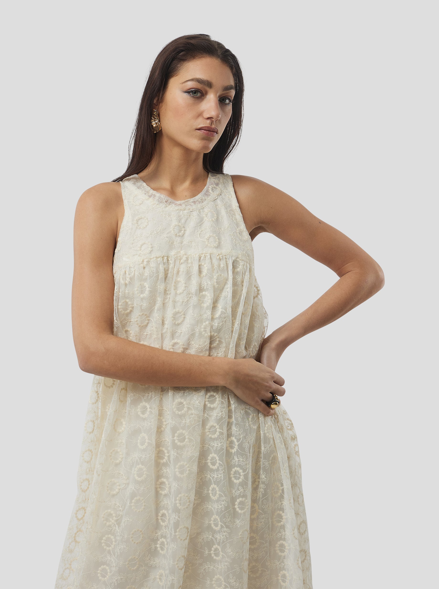 Robe stella en Dentelle Ecume