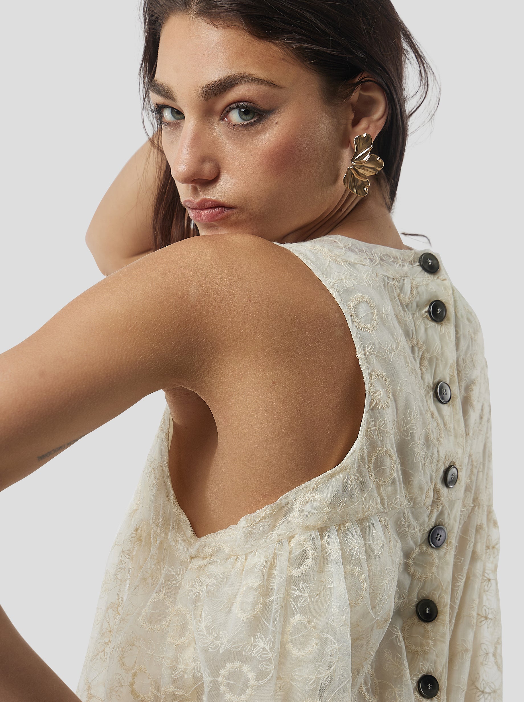 Robe stella en Dentelle Ecume