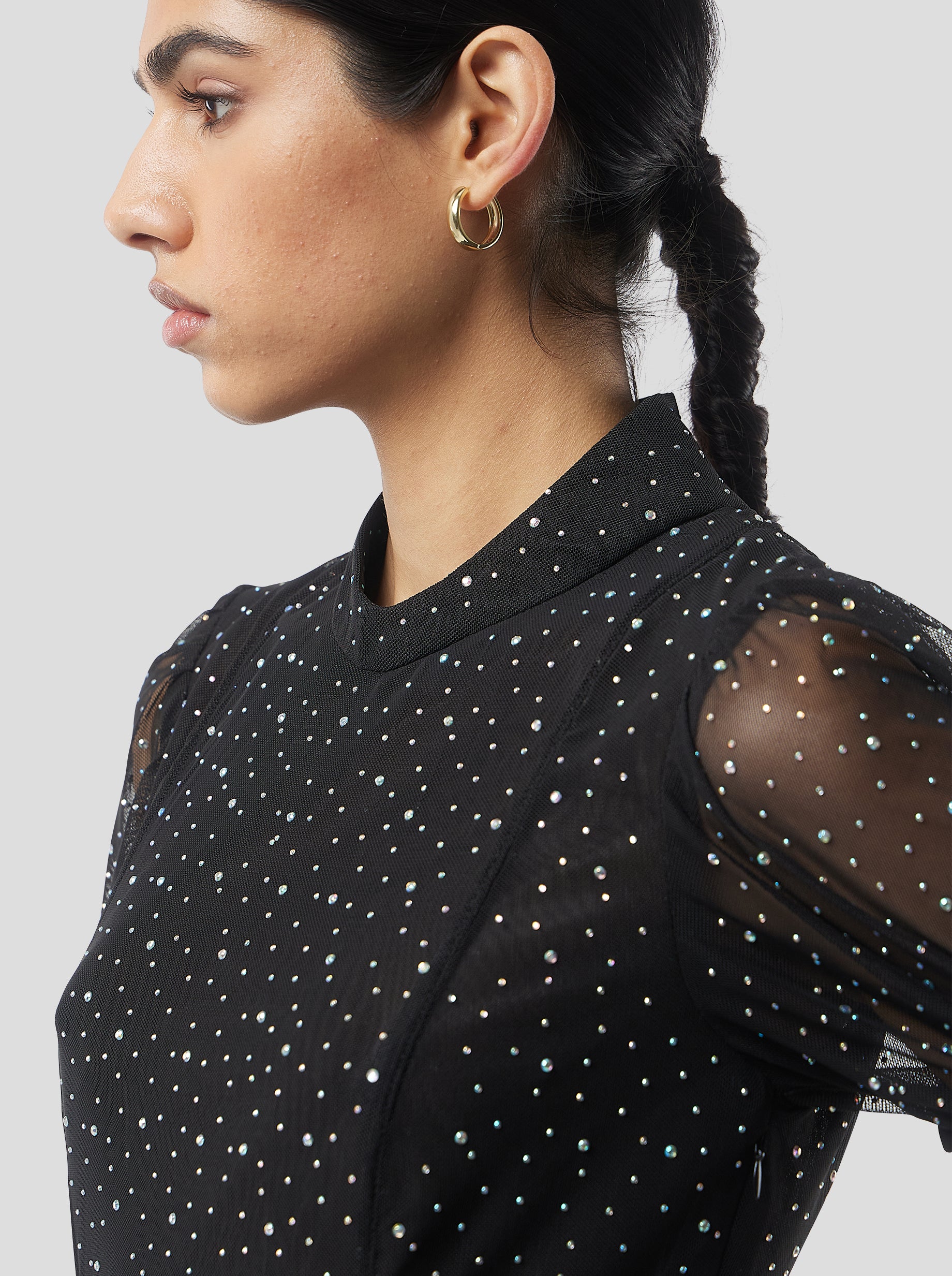 Robe Nas en Résille Souple Noire fragmentée