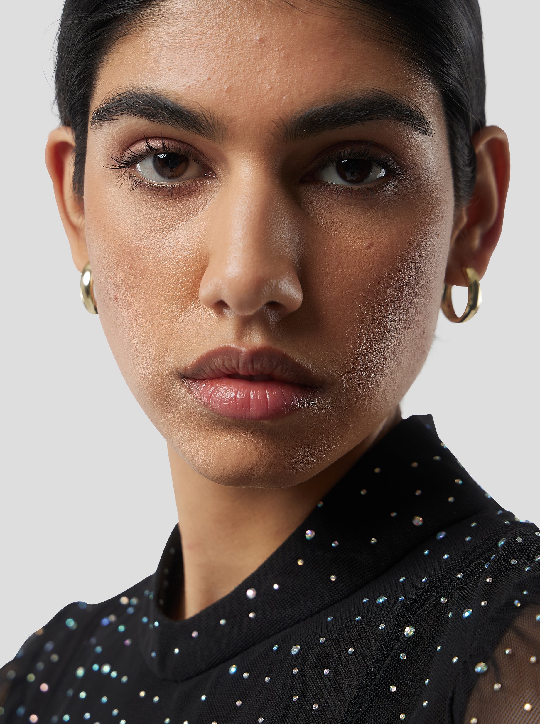 Robe Nas en Résille Souple Noire fragmentée