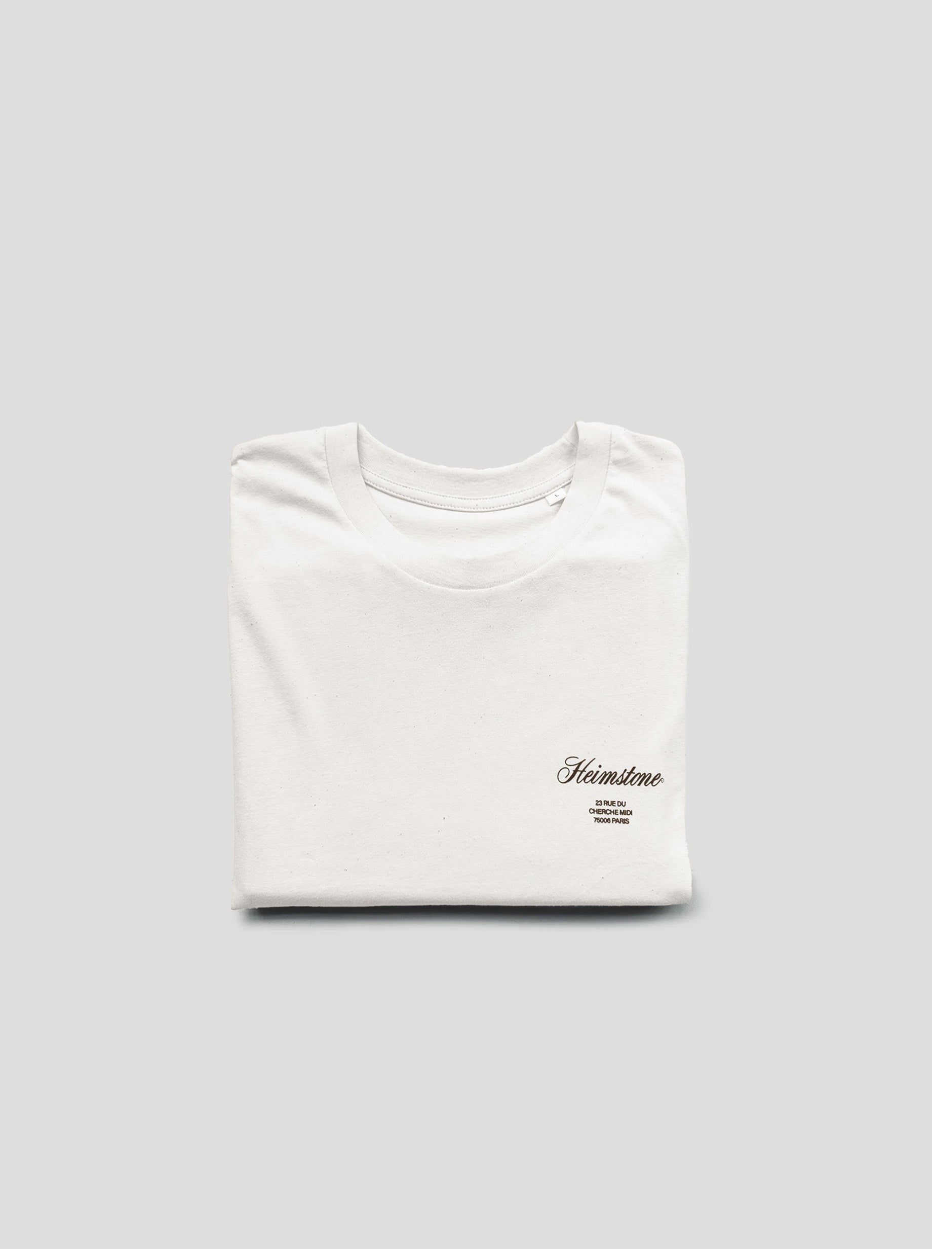 T-shirt Collector Unisexe – Crême avec Logo Heimstone Noir