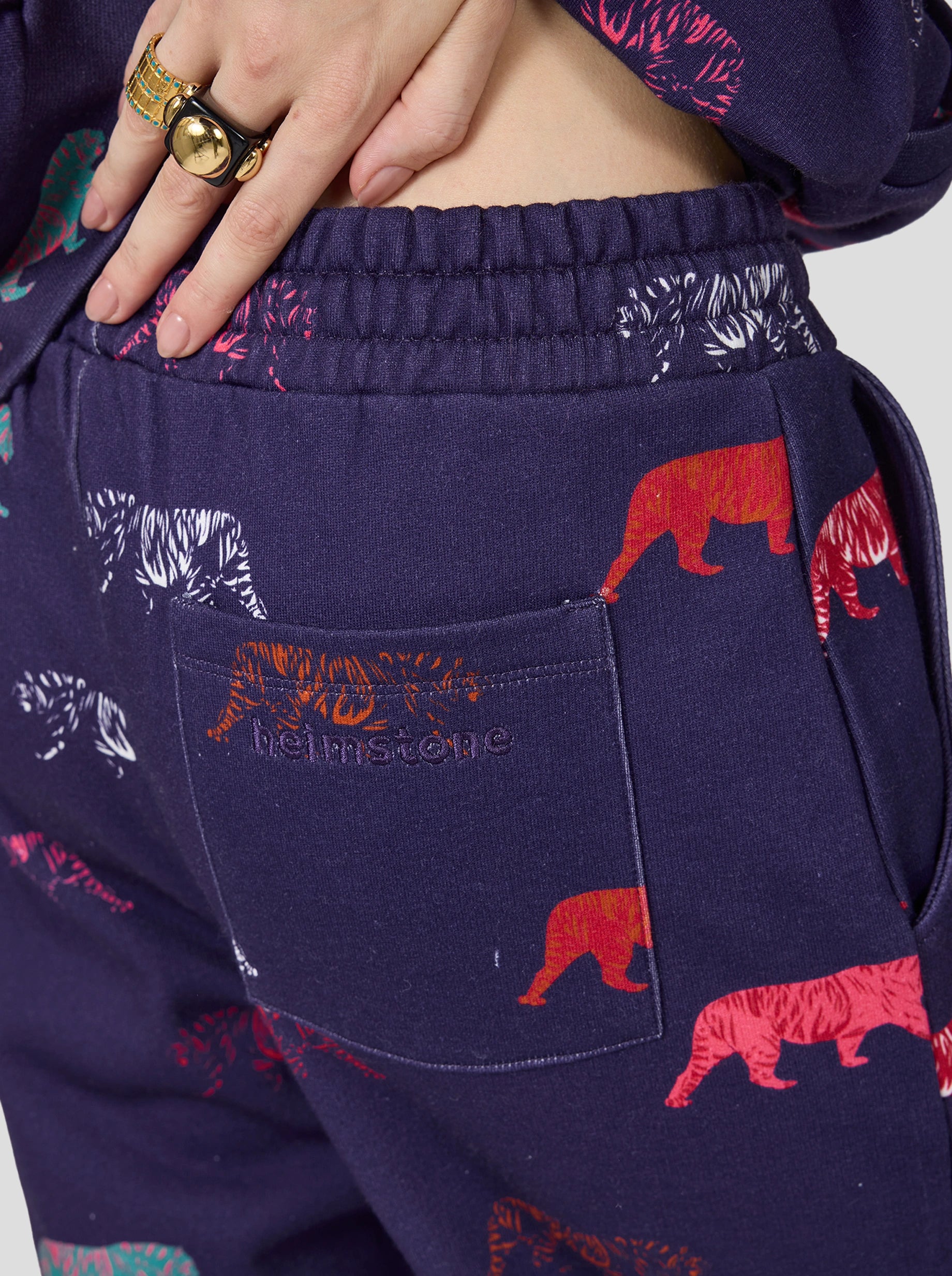 Pantalon Kiara en molleton imprimé Tigré