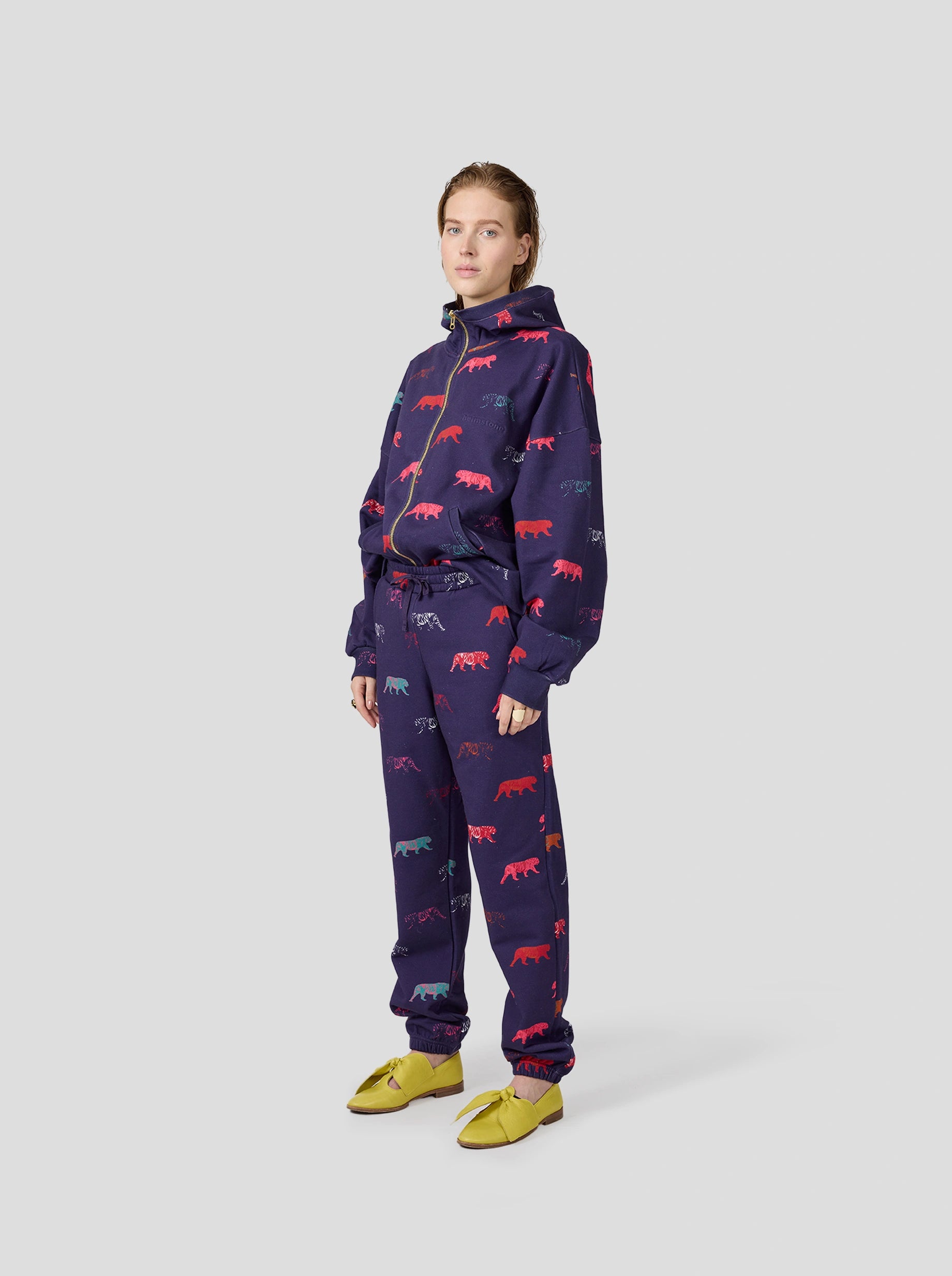 Pantalon Kiara en molleton imprimé Tigré