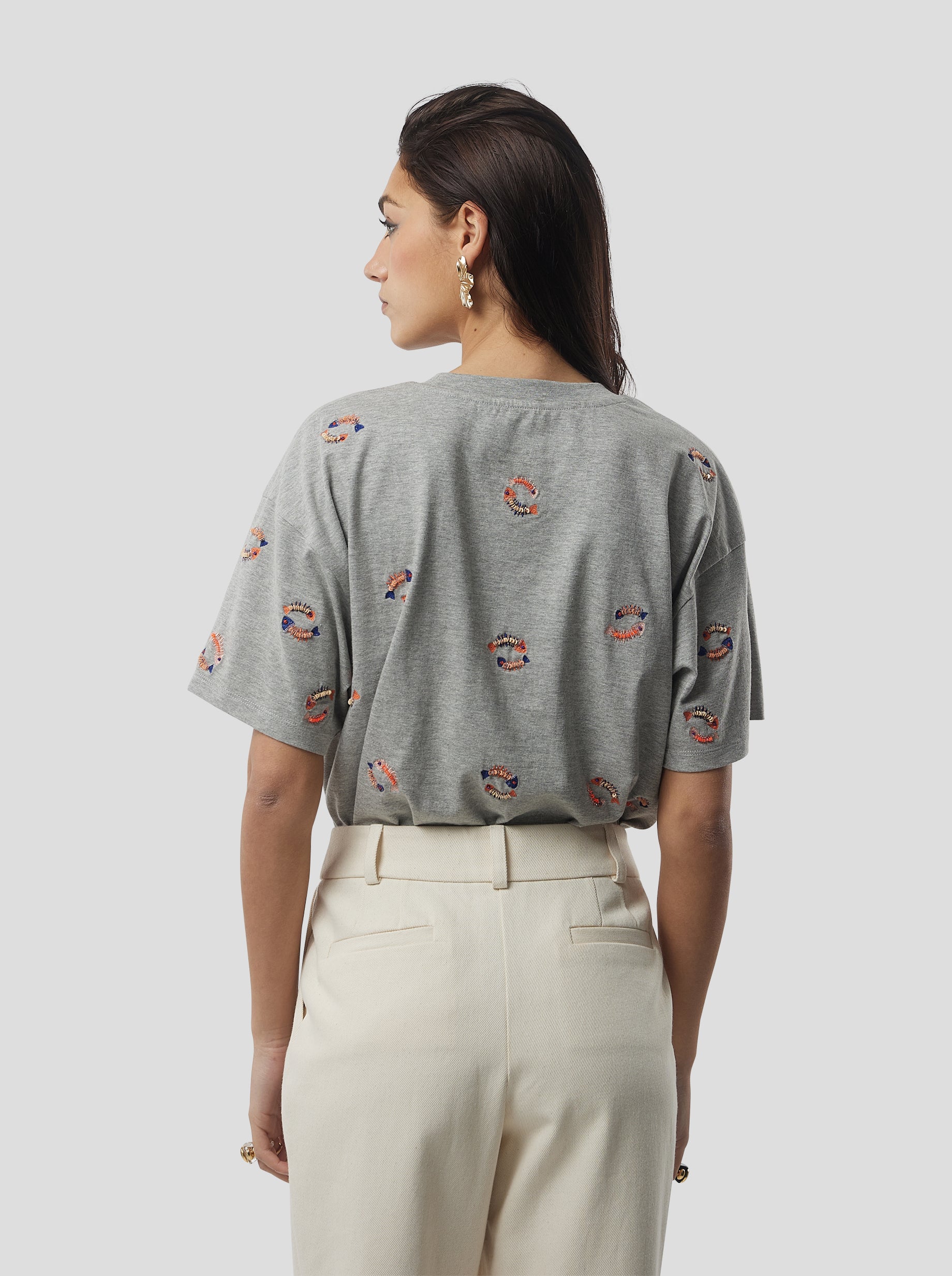 T-shirt Atlas gris en Fish bone