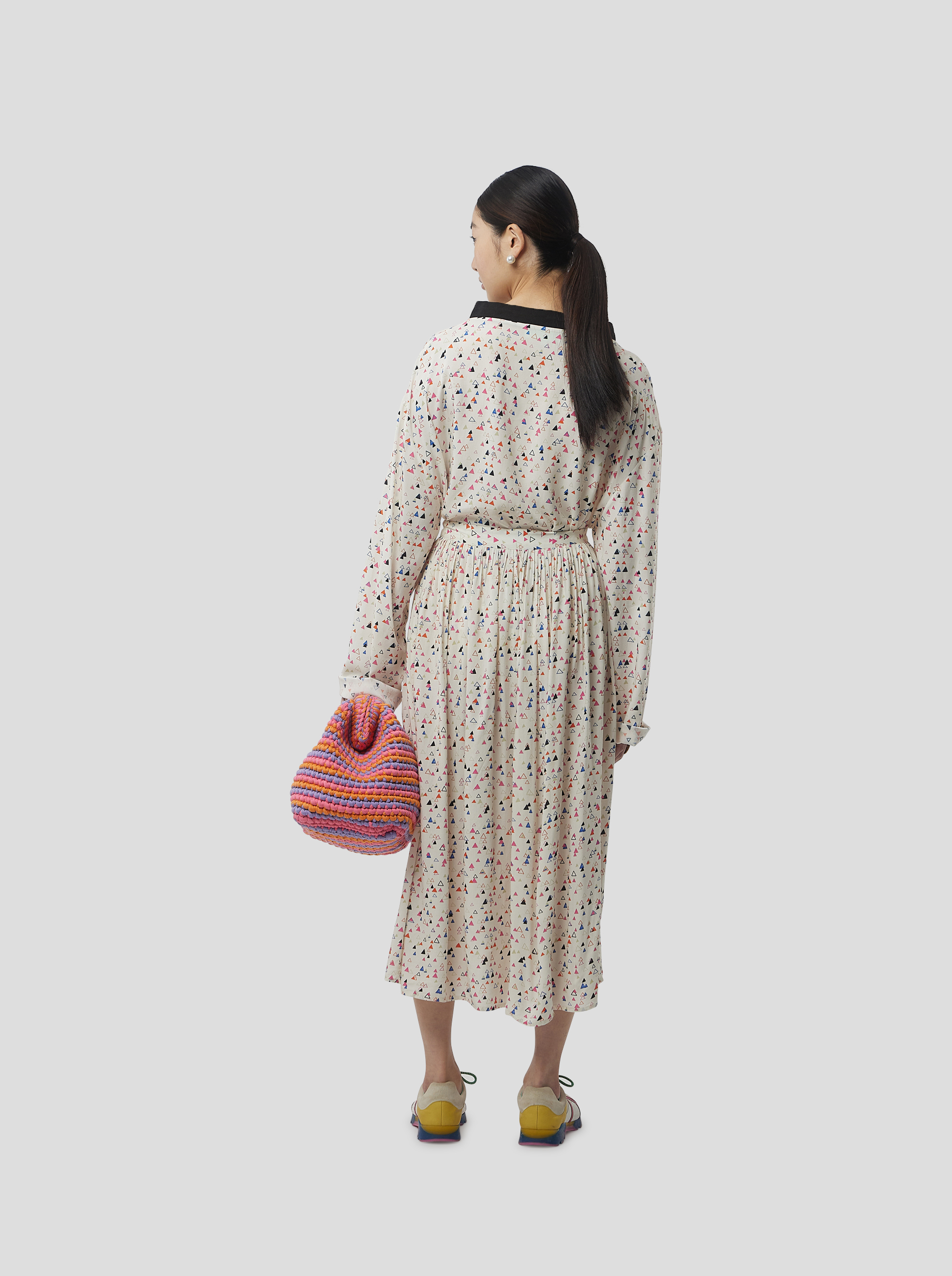 Orso Skirt in Ecru Stracciatella print