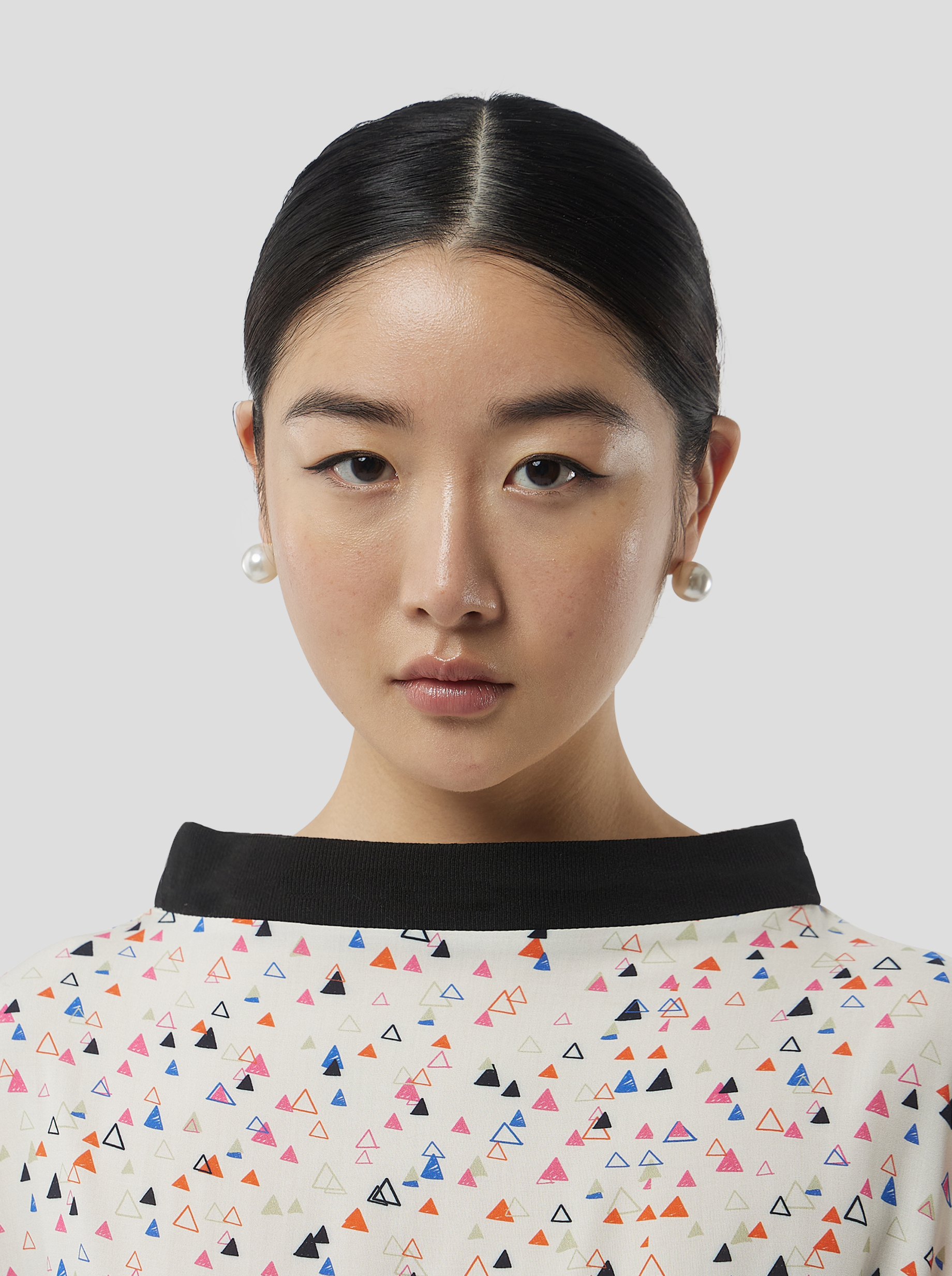 King T-Shirt in Ecru Stracciatella print