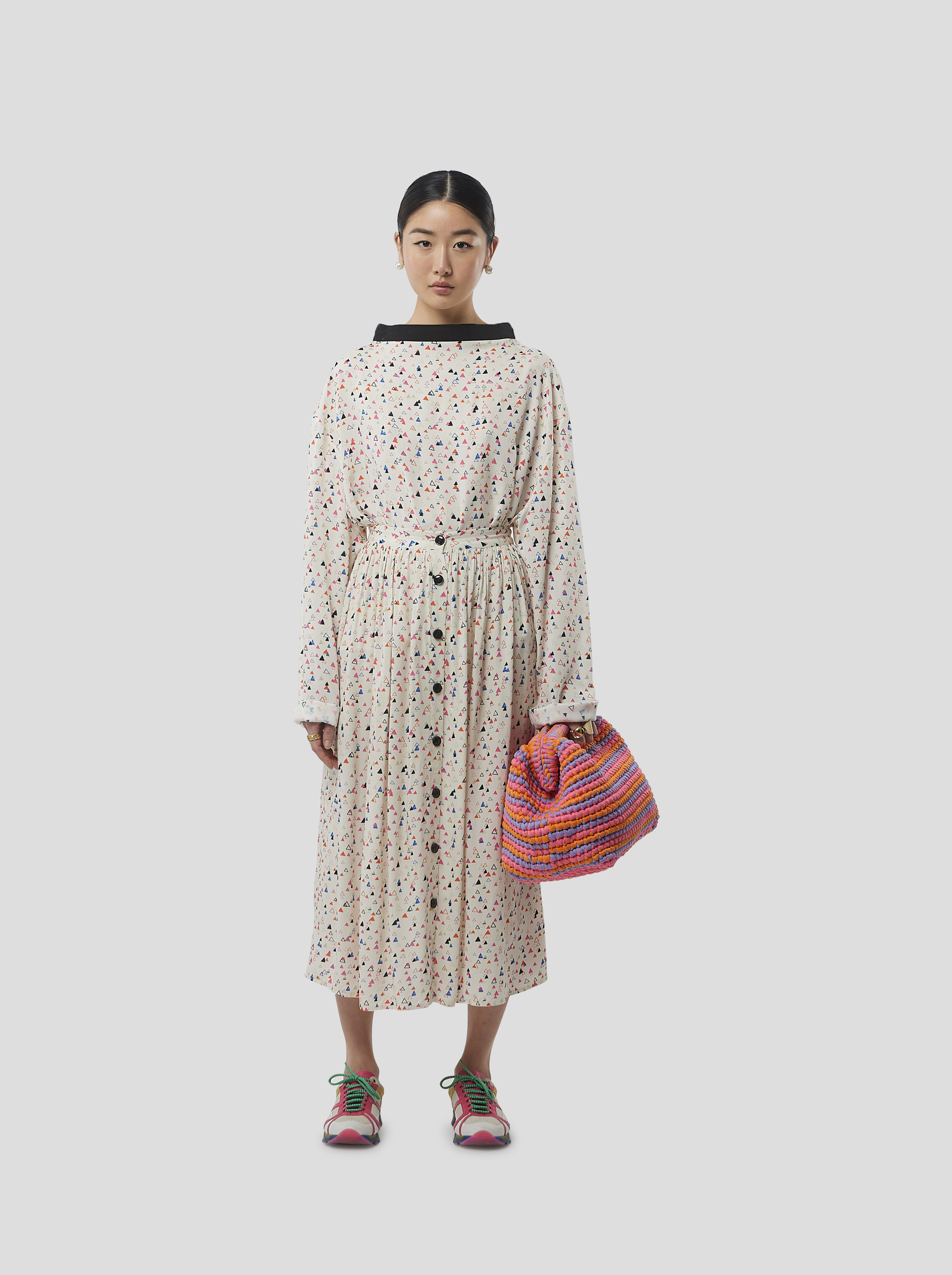 Orso Skirt in Ecru Stracciatella print