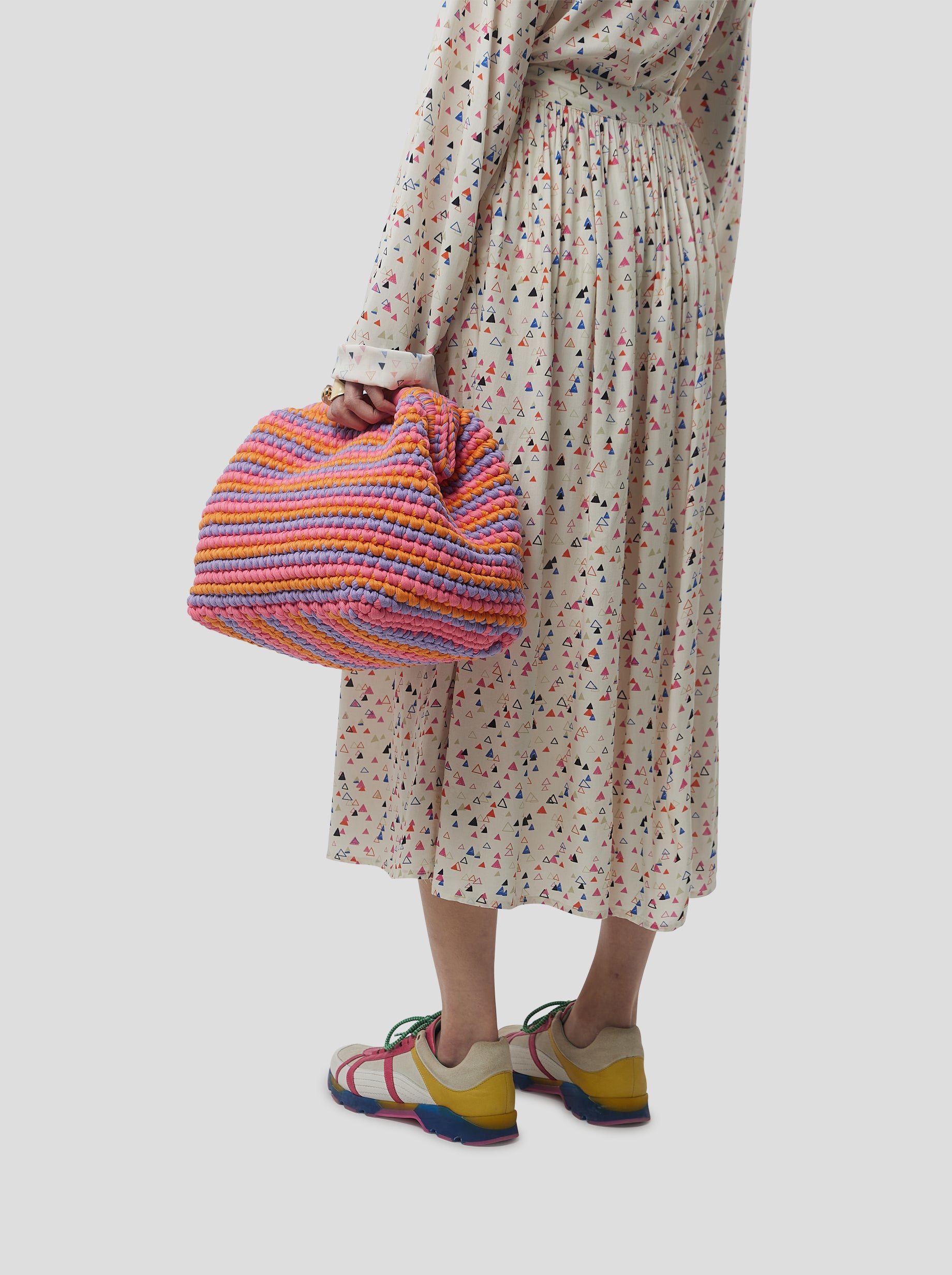 Orso Skirt in Ecru Stracciatella print