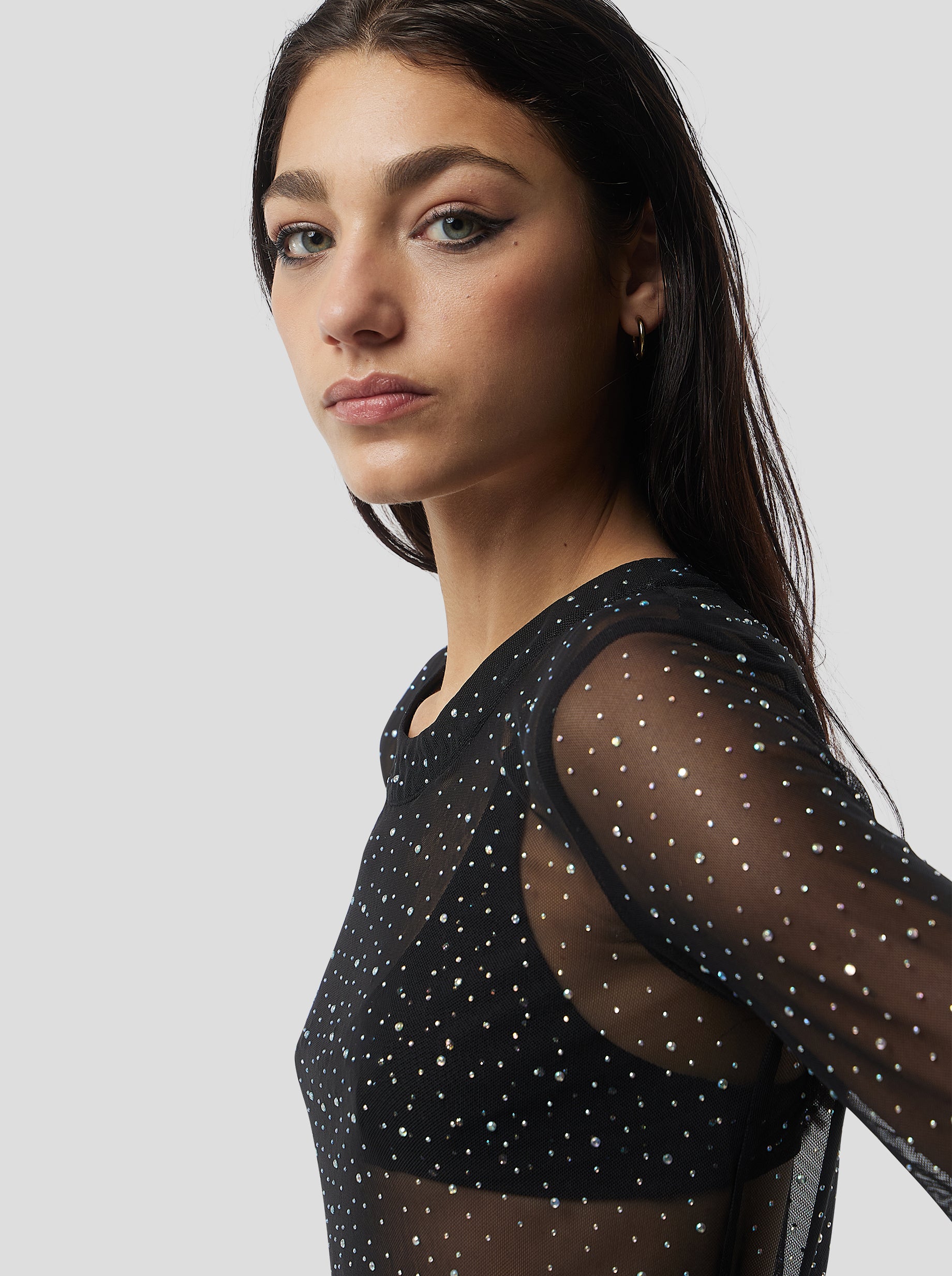 Gala Brassiere in Fragmented Black Soft Mesh