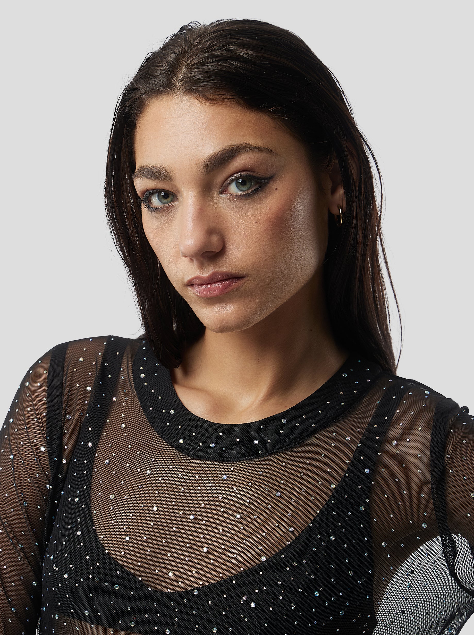 Gala Brassiere in Fragmented Black Soft Mesh