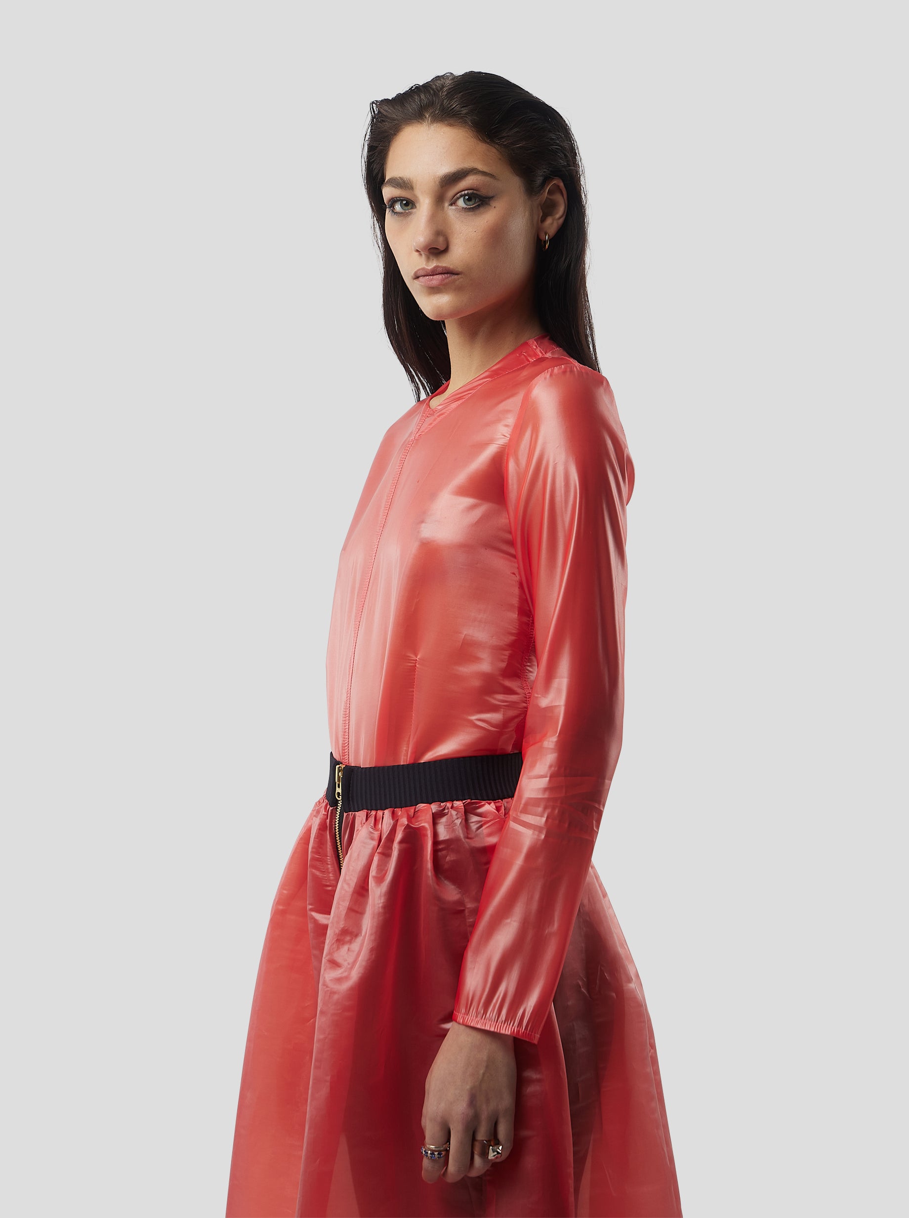 Cooper Top in Coral NeoShell voile