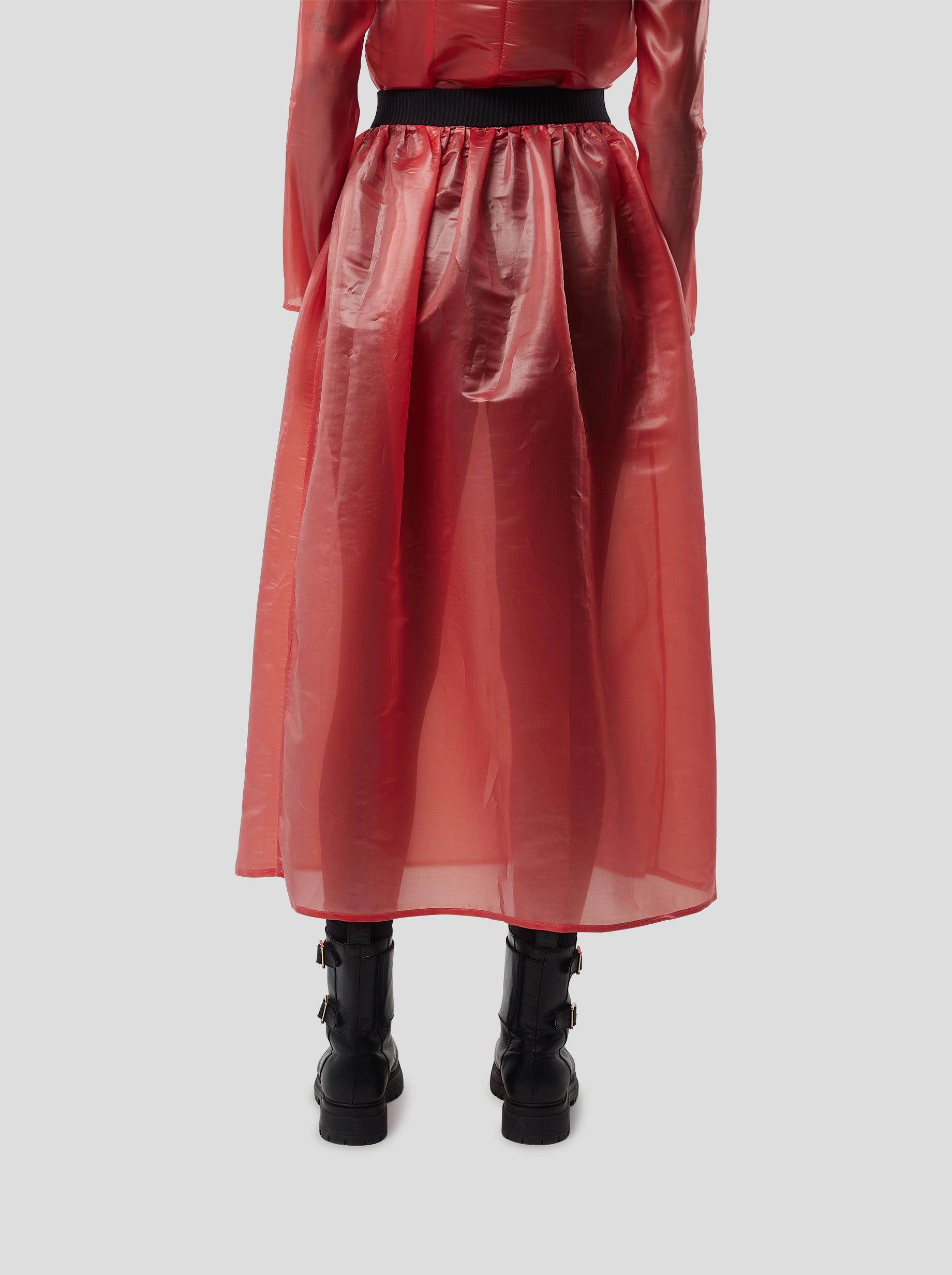 Cleo Skirt in Coral NeoShell technical voile