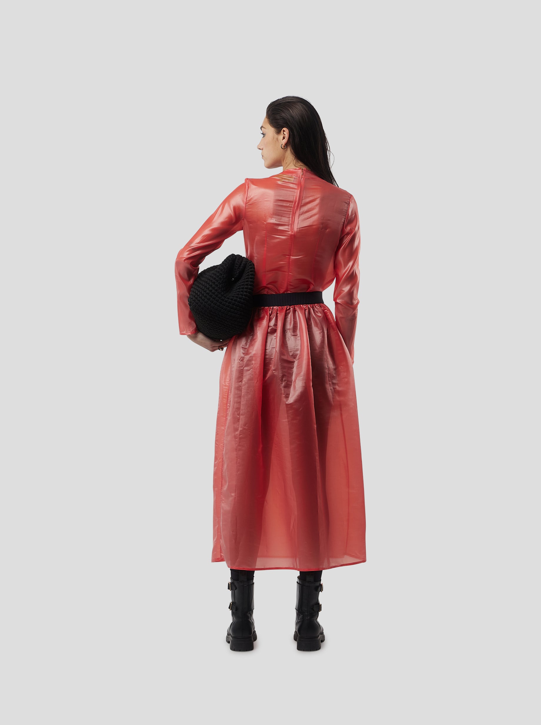 Cleo Skirt in Coral NeoShell technical voile