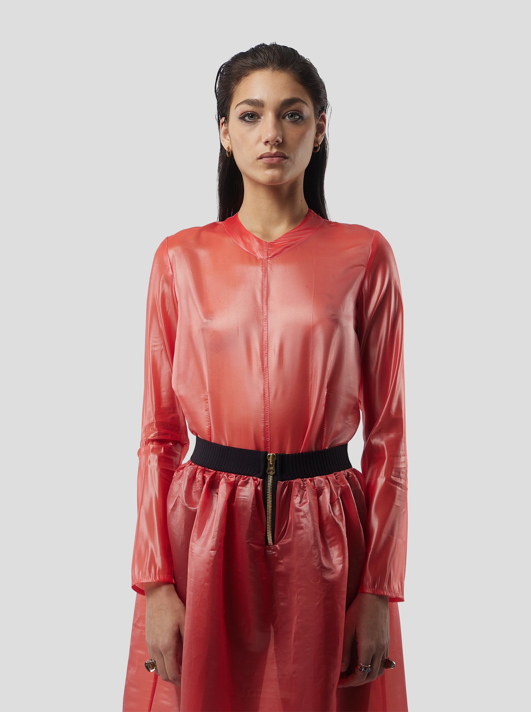 Cooper Top in Coral NeoShell voile