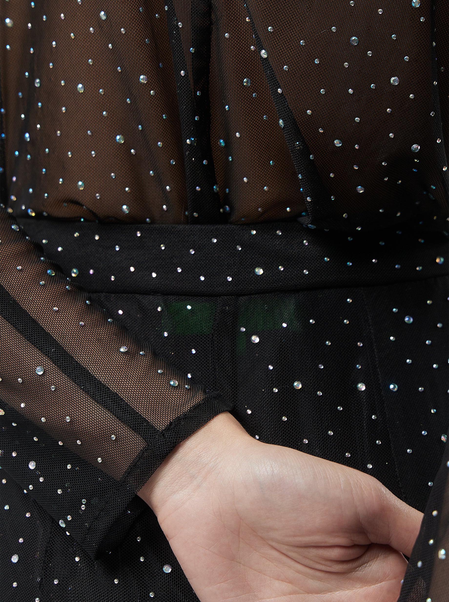 Top Cloud en Résille Souple Noir fragmenté