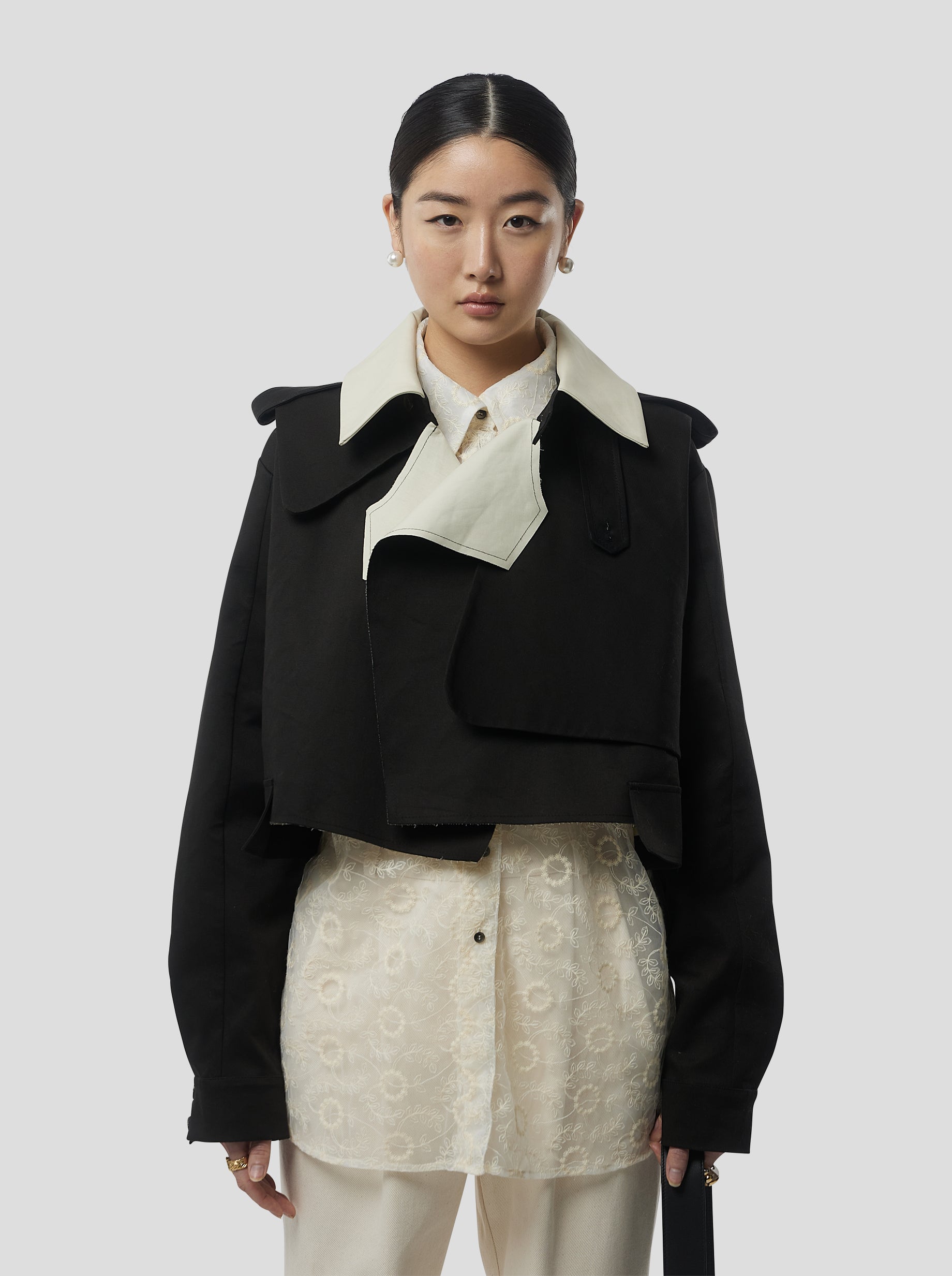 Trench Crop Trevor en tela Trenk Noir
