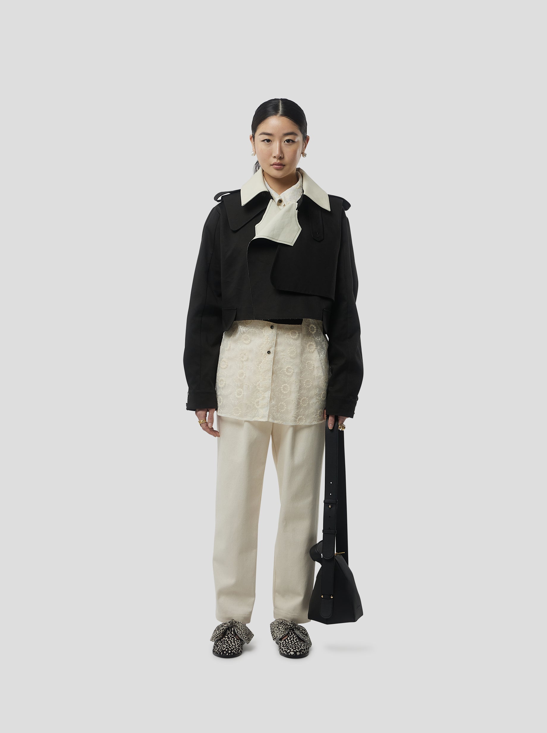Trench Crop Trevor en tela Trenk Noir