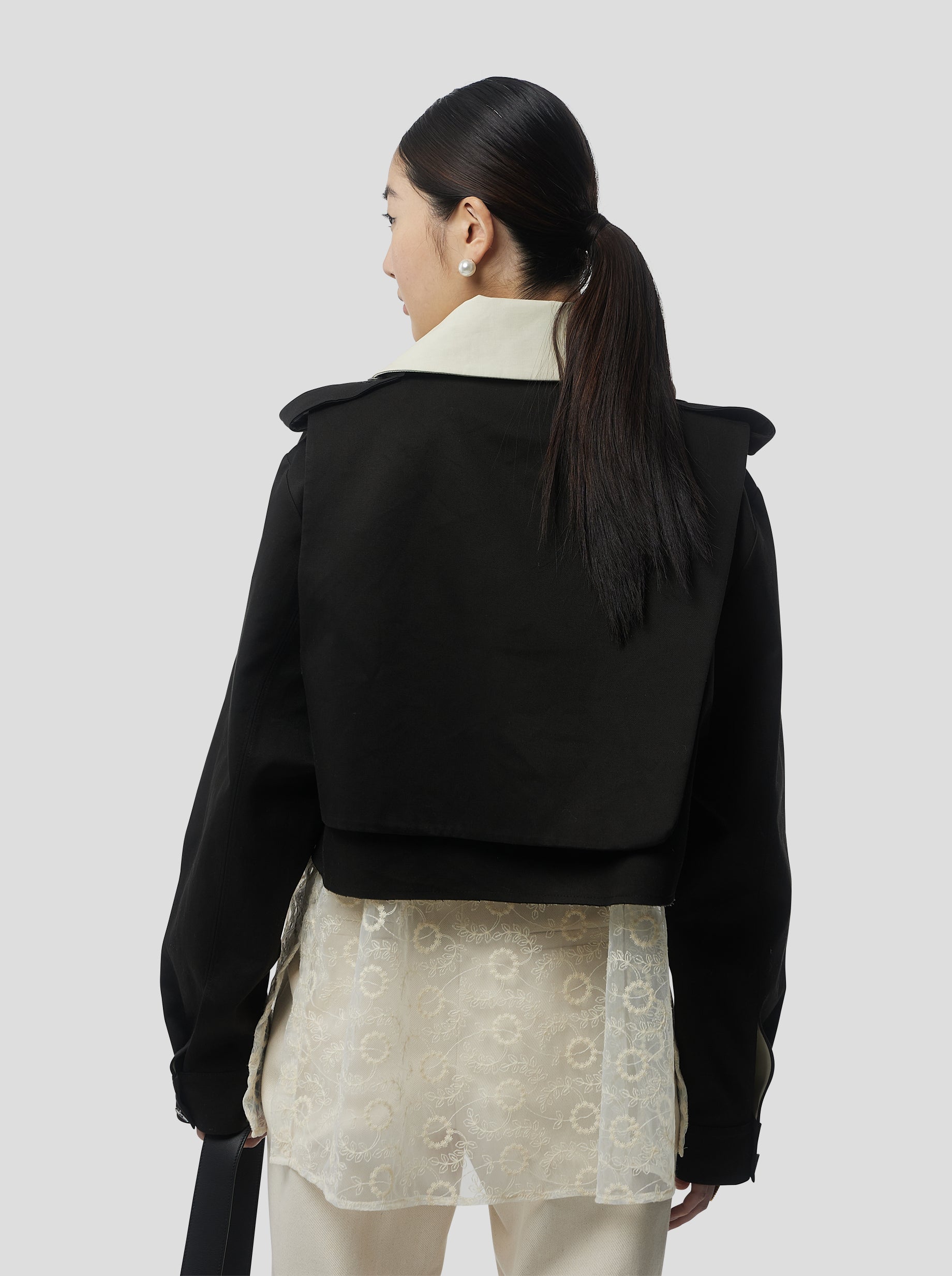 Trench Crop Trevor en tela Trenk Noir