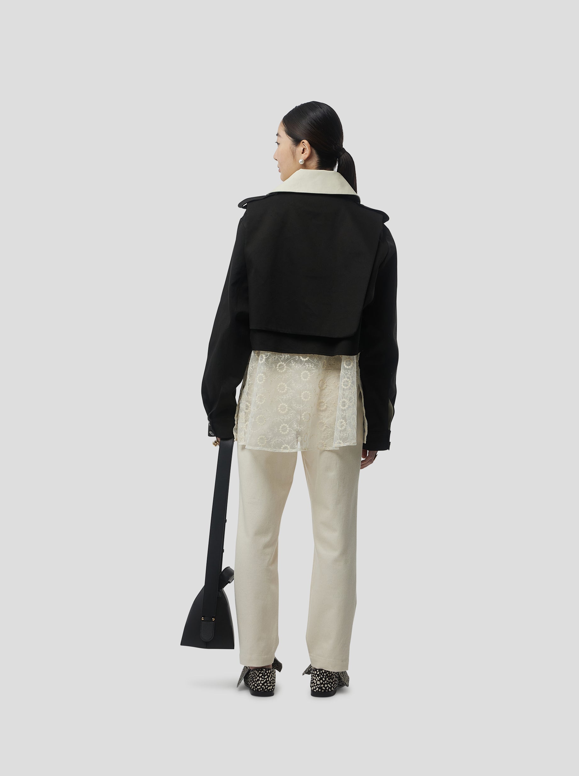 Trench Crop Trevor en tela Trenk Noir