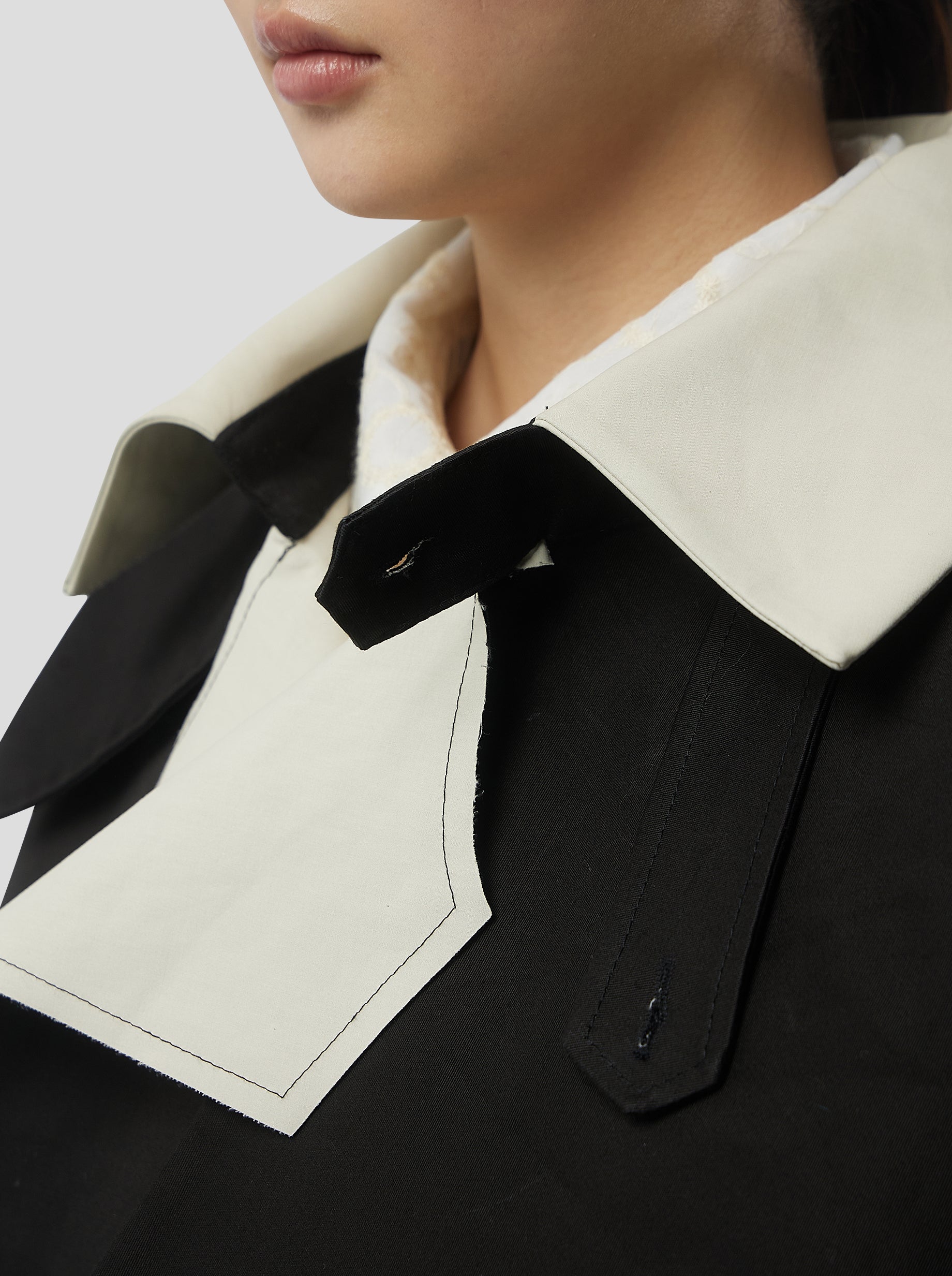 Trench Crop Trevor en tela Trenk Noir