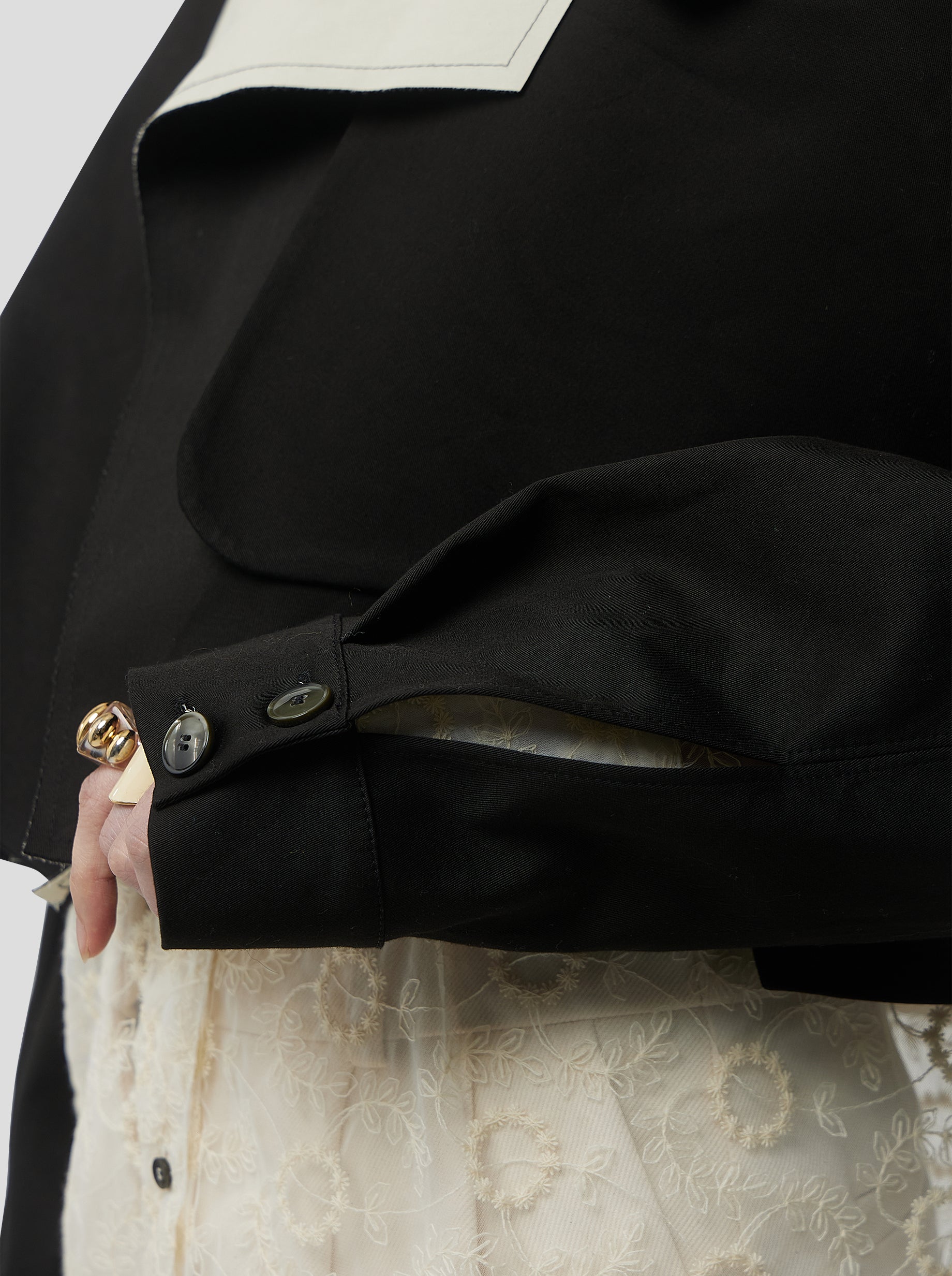 Trench Crop Trevor en tela Trenk Noir