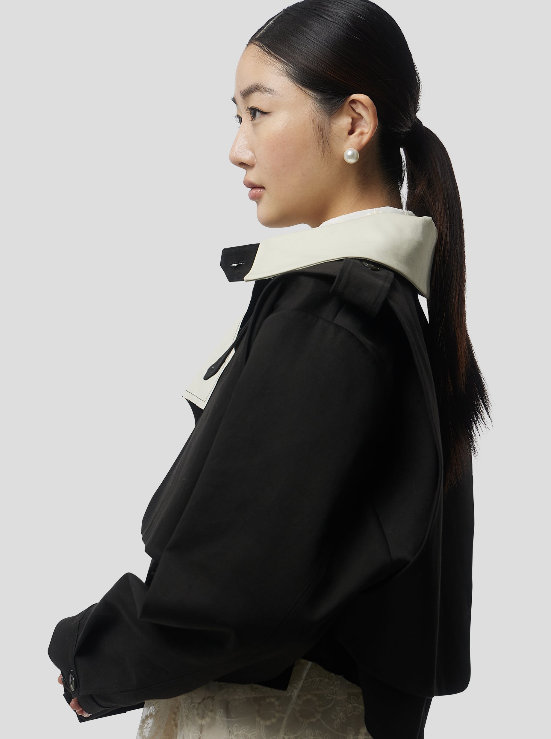 Trench Crop Trevor en tela Trenk Noir