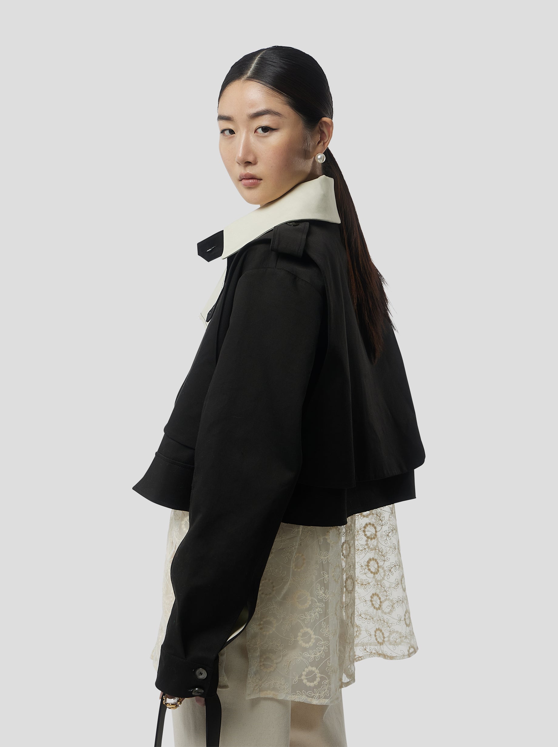 Trench Crop Trevor en tela Trenk Noir