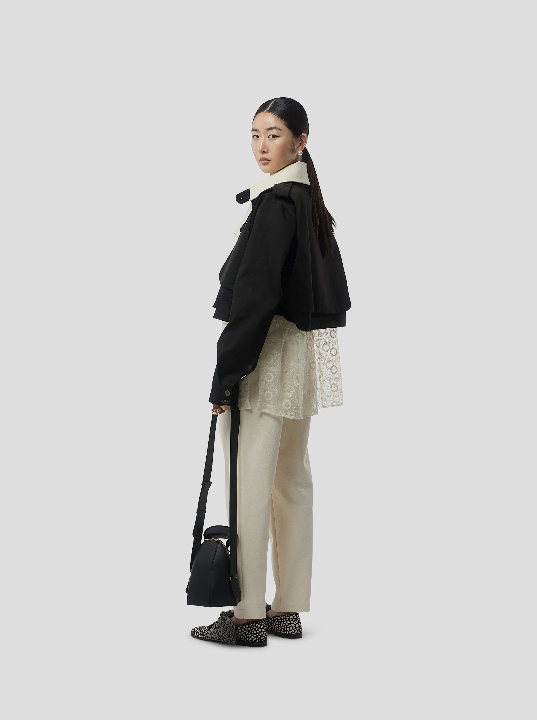 Trench Crop Trevor en tela Trenk Noir