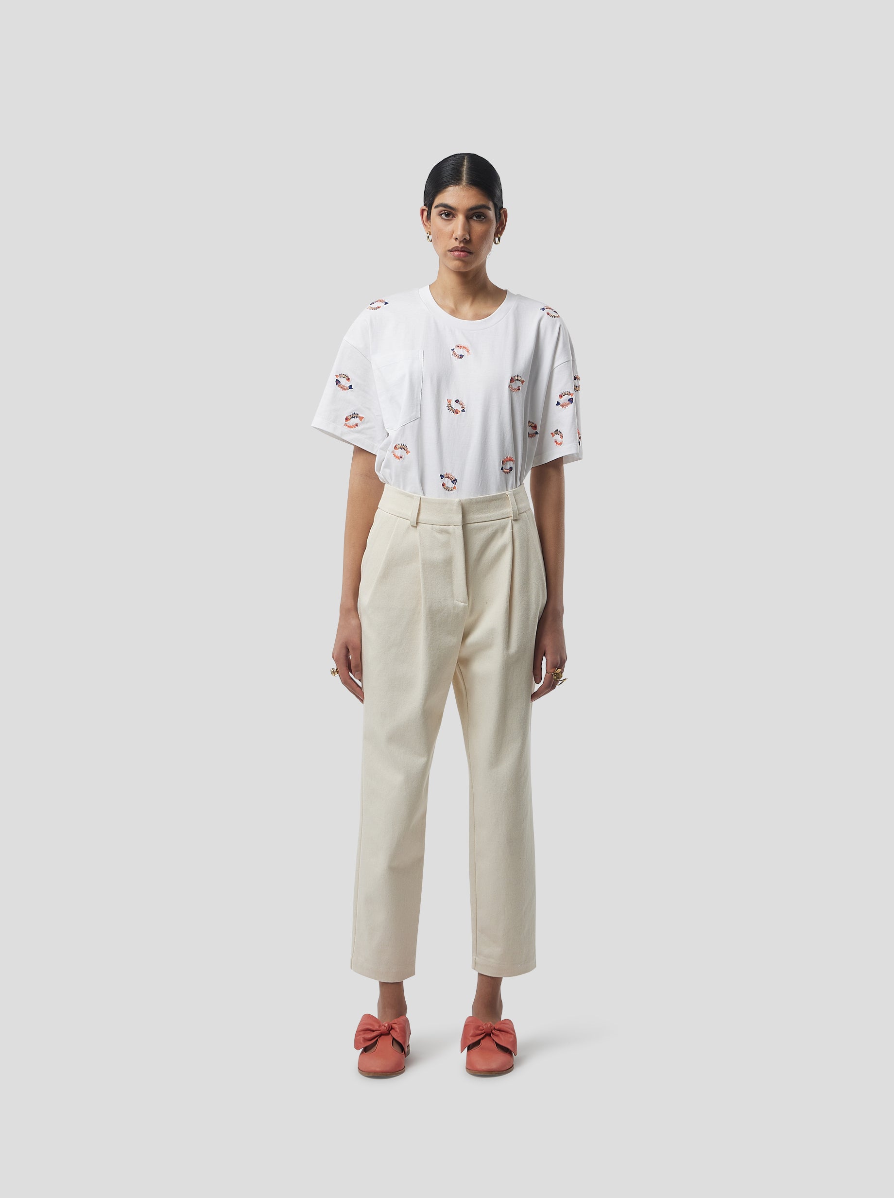 T-shirt Atlas blanc en Fish bone