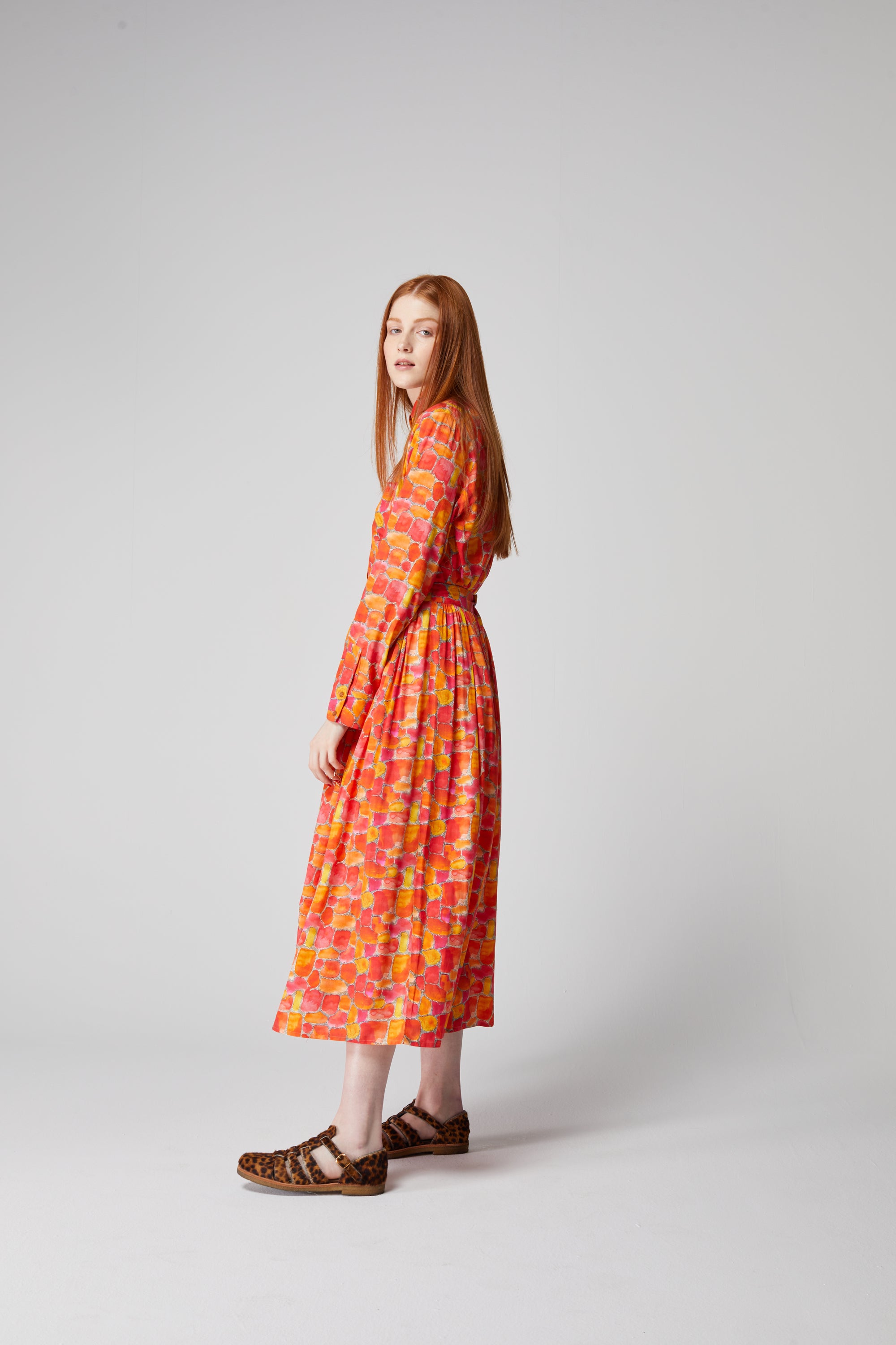 Orso skirt with Buttons in Sun Kiss print